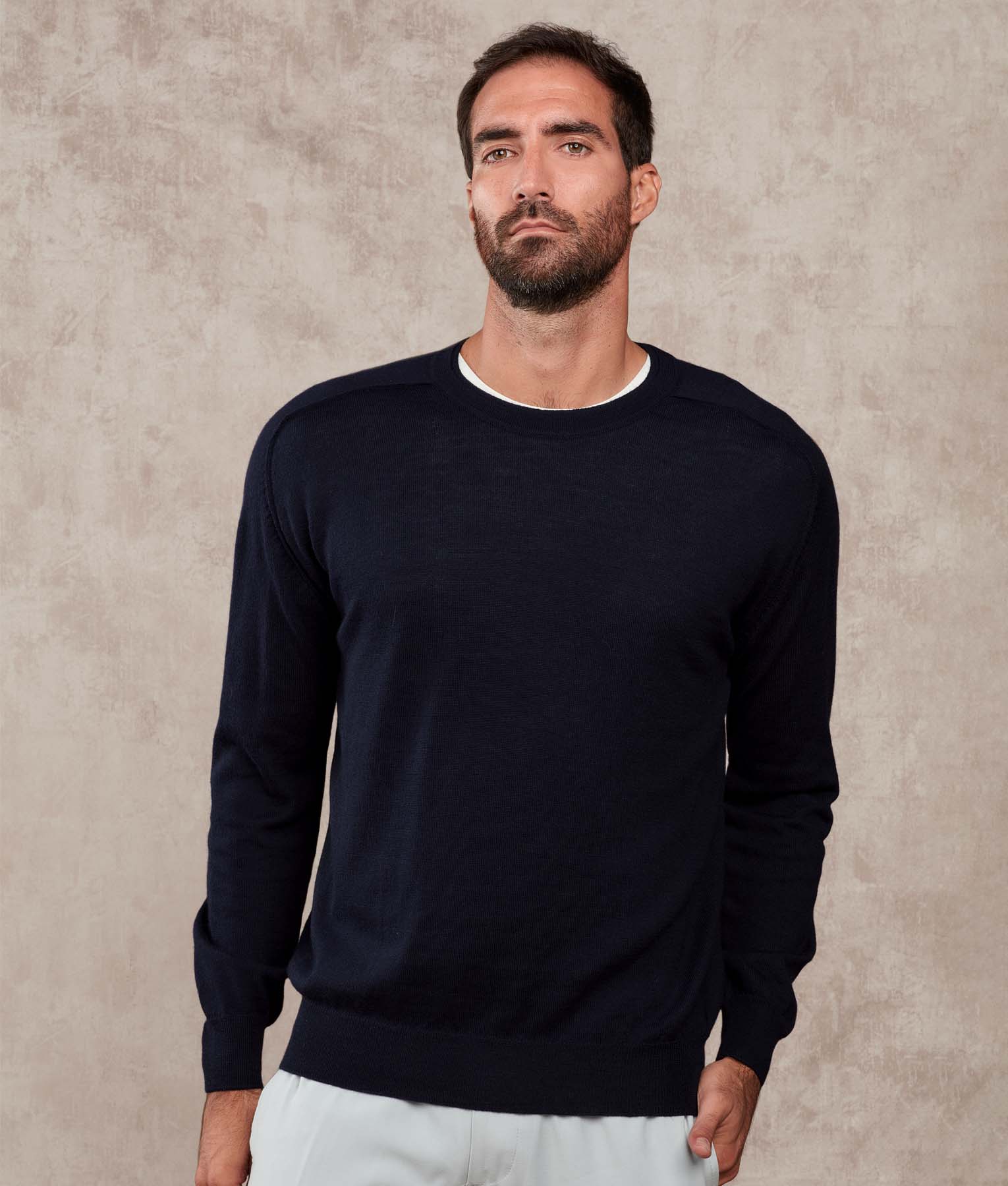 Men's Crew Neck Sweater - Soft Cotton Knit Pullover for Casual Wear & Layering | Perfect for Fall & Winter Outfits