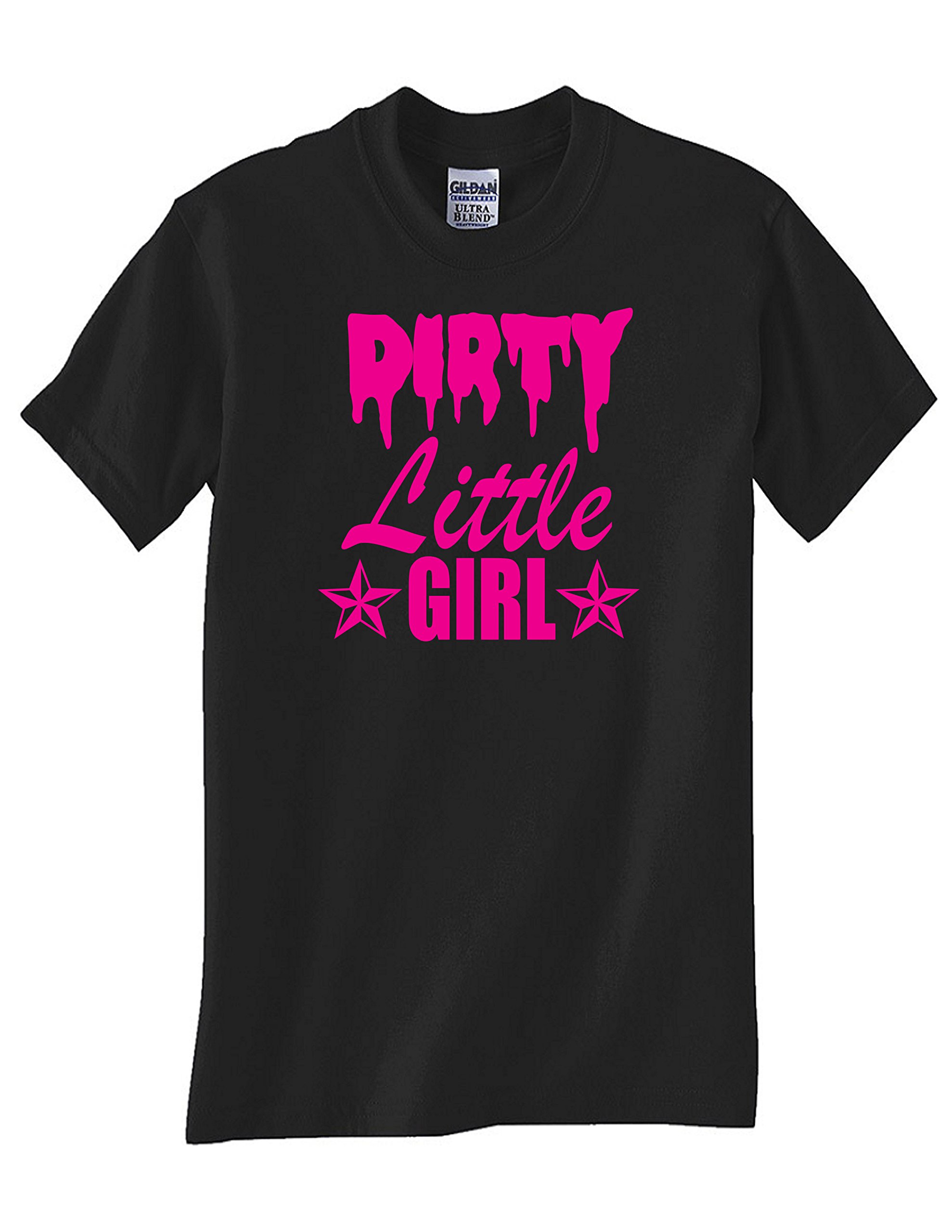 STUFF WITH ATTITUDE Dirty Little Girl Black Graphic T-Shirt - Bold Statement Tee for Women, Trendy Streetwear Fashion, Perfect for Concerts, Parties & Casual Outfits