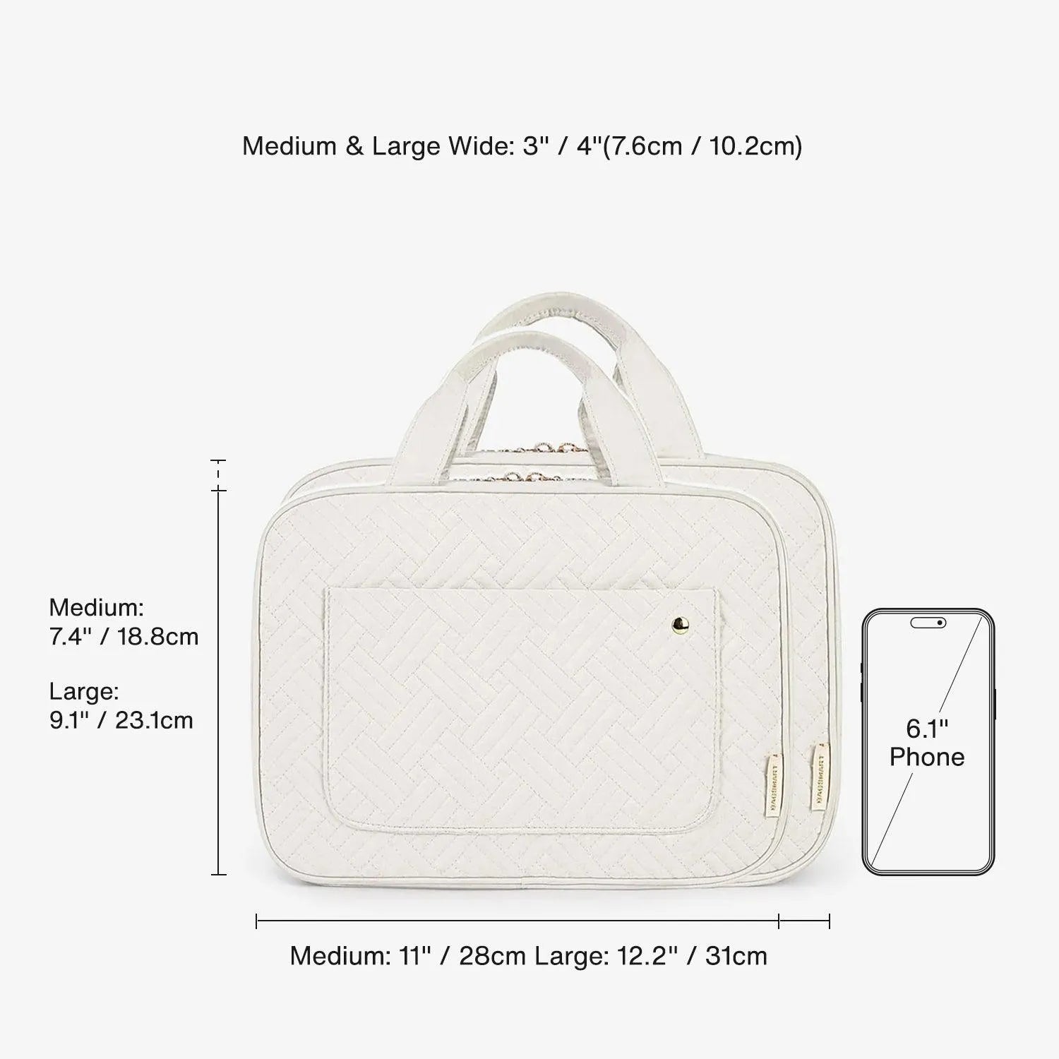 Bonchemin Beige Space Saving Toiletry Bag for Travel - Compact Hanging Cosmetic Organizer with Multiple Pockets, Perfect for Bathroom, Camping & Gym Essentials