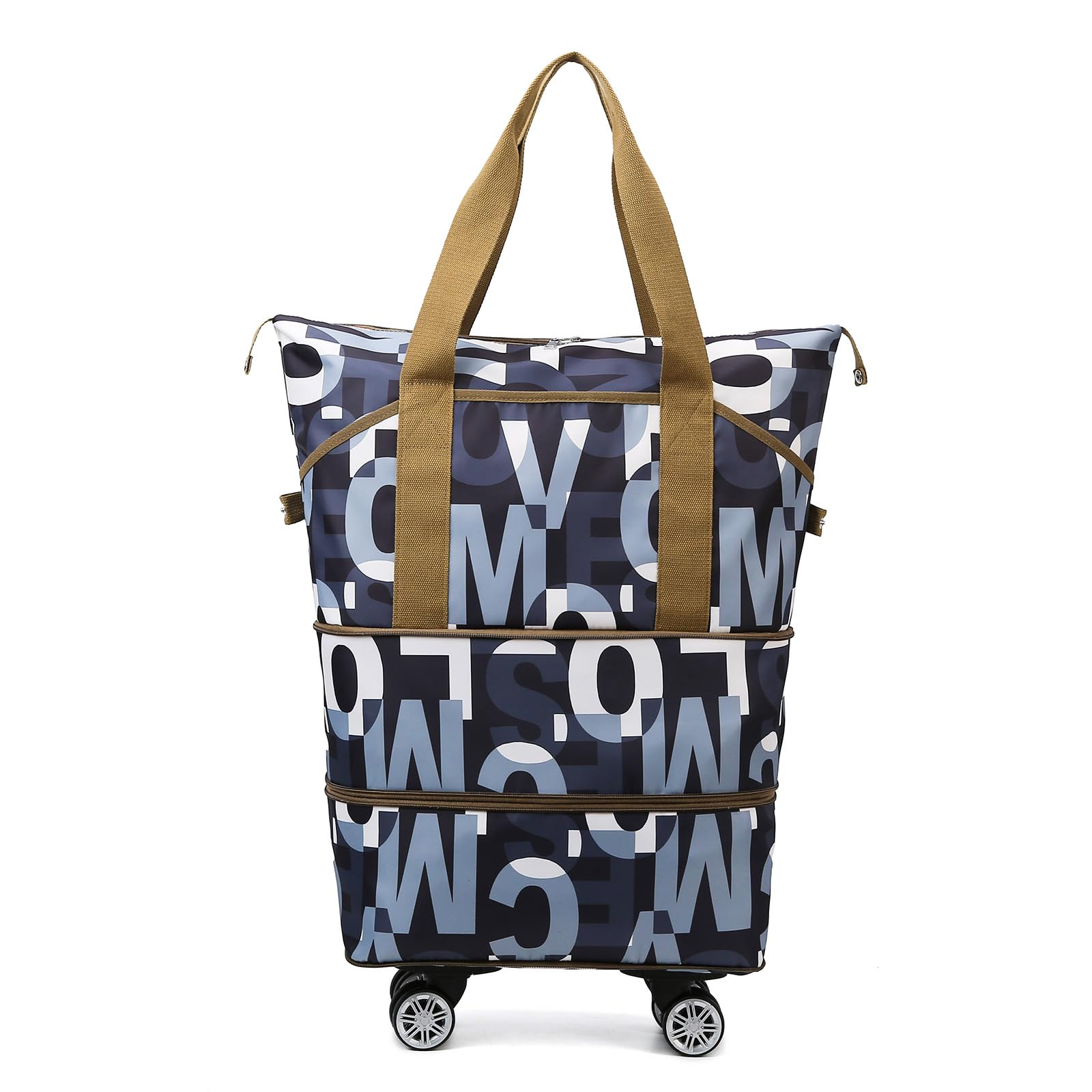 Expandable Travel Duffel Bag for Women with Shoulder Strap - Water-Resistant Gym Bag, Weekender Tote with Detachable Wheels & Wet-Dry Compartments | Carry On Luggage Compatible for Workouts, Yoga, Beach Trips & Weekend Getaways