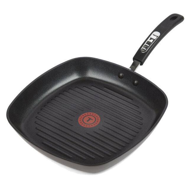 Tefal Specialty Hard Anodised 28cm Nonstick Grill Pan for Steak, Chicken & Vegetables - Perfect for Indoor & Outdoor Cooking, BBQ & Camping