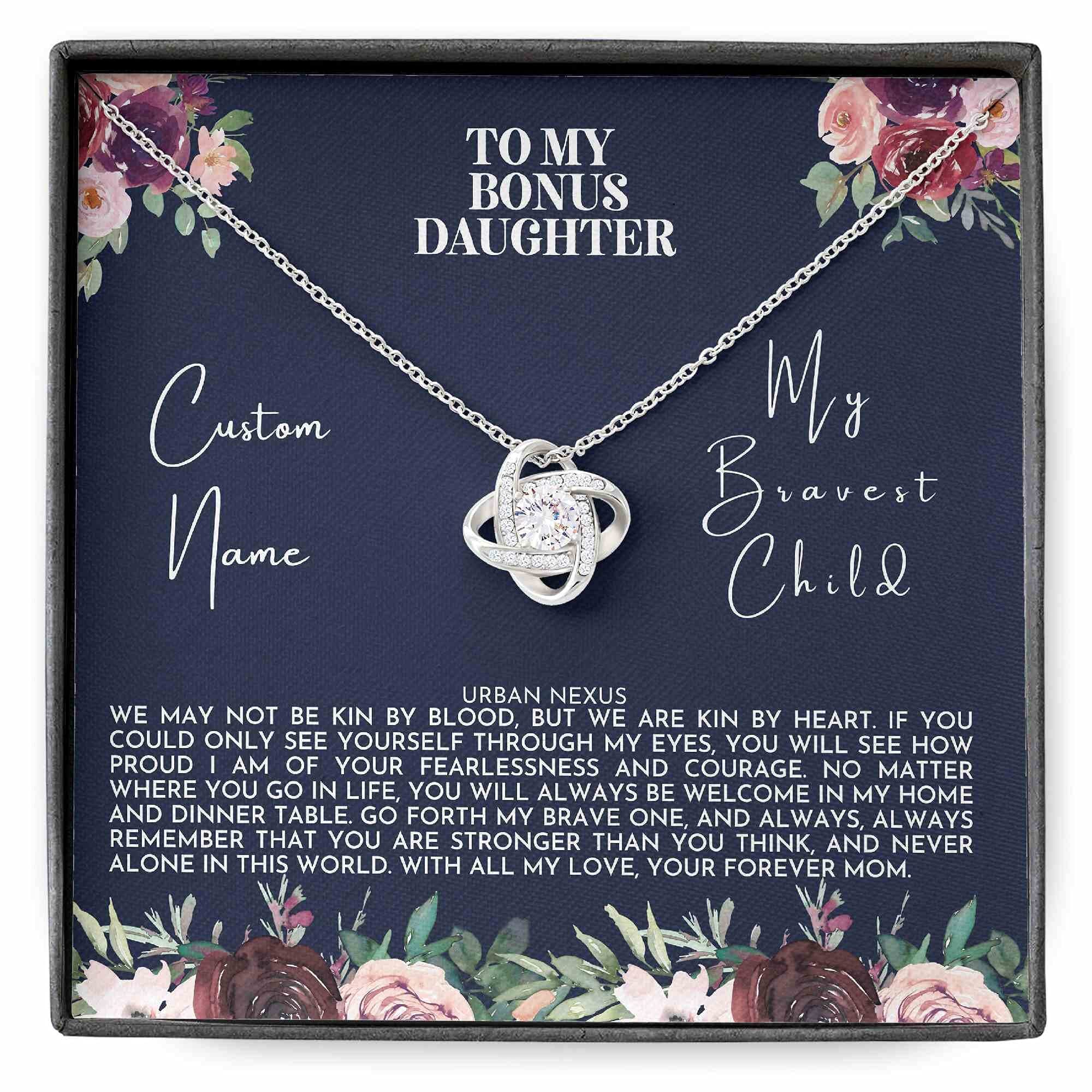 Personalized Message Jewelry Necklace - Wedding Gift for Mom & Step Daughter - Handmade Custom Size for Special Occasions