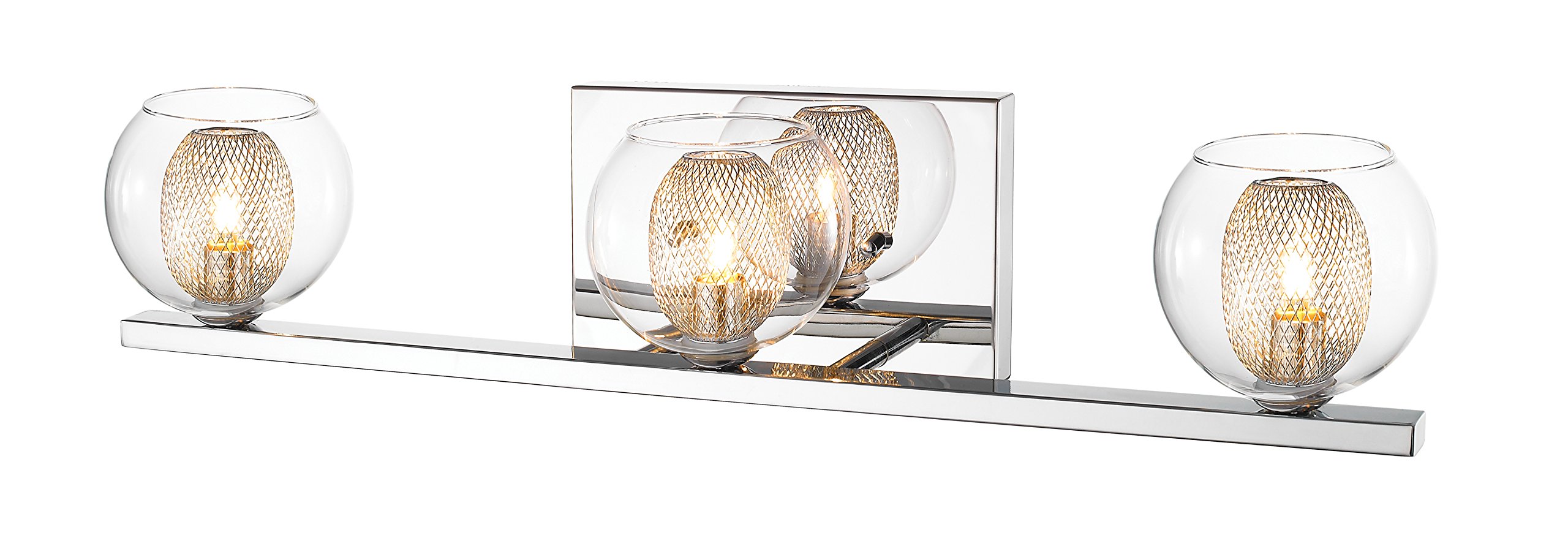 zLite 3-Light Vanity Bathroom Mirror Light Fixture - Perfect for Makeup, Shaving & Home Decor (Brushed Nickel/White)