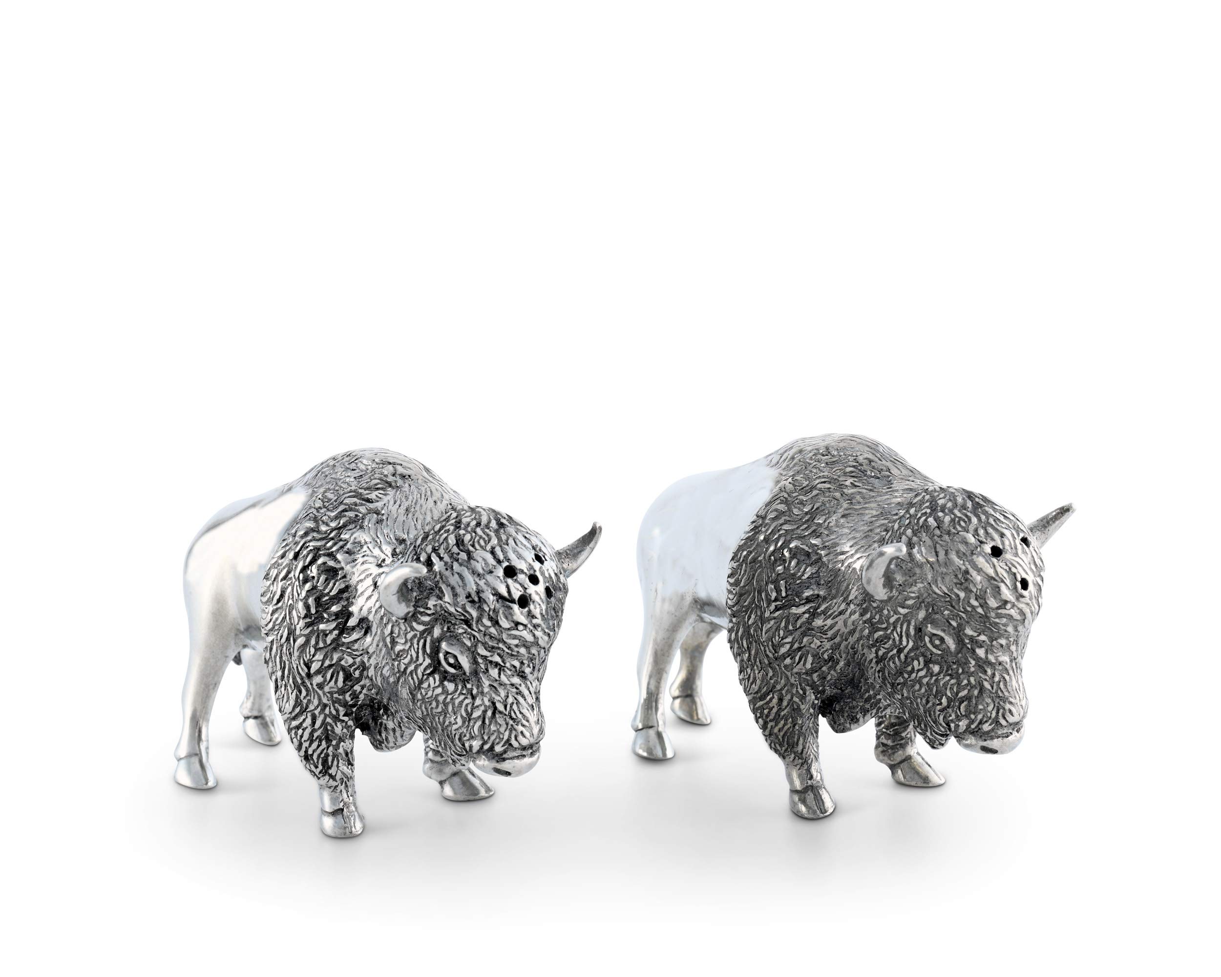 Vagabond House Pewter Bison Salt and Pepper Shaker Set - 3