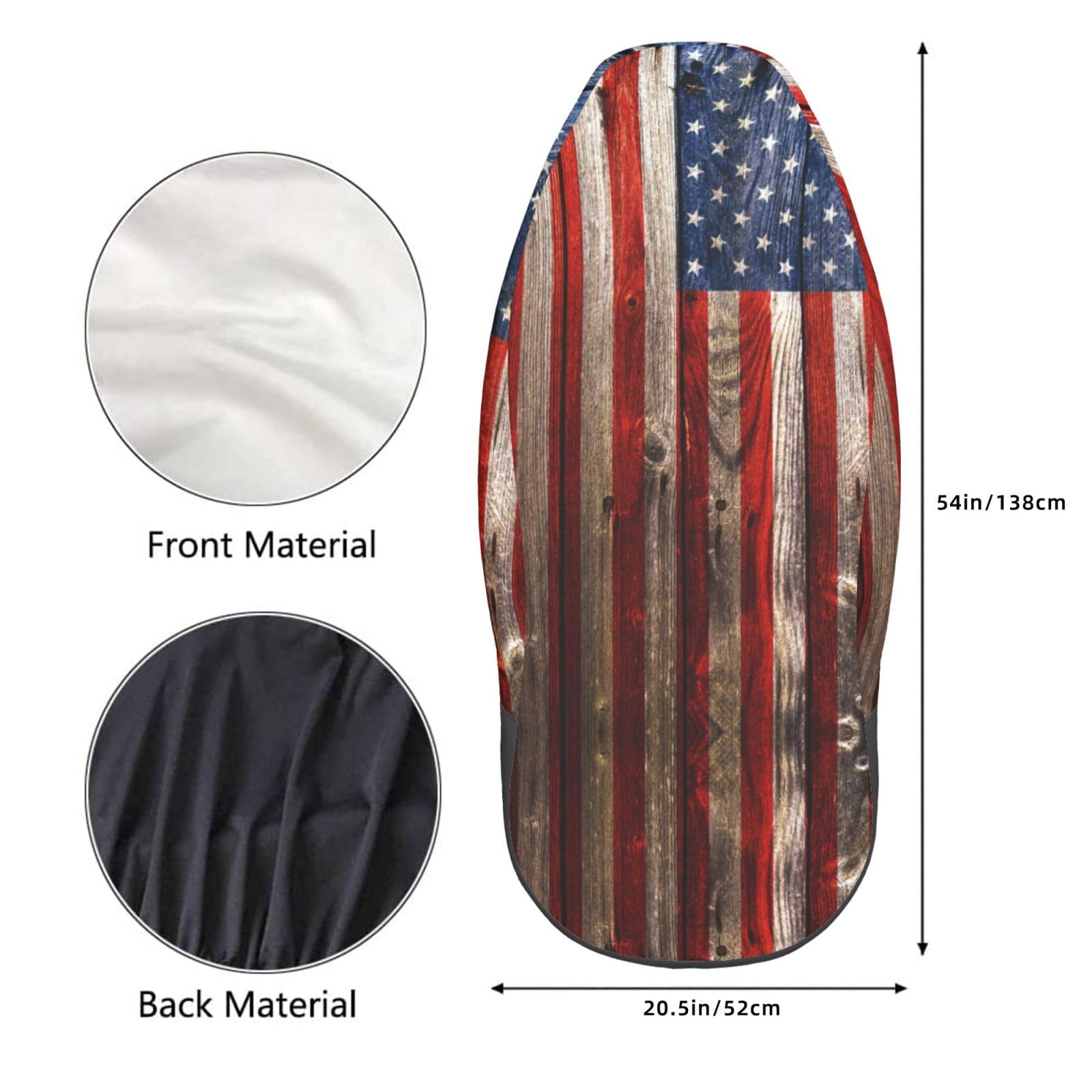 Universal 2-Piece American Flag Wooden Car Seat Covers - Front Seat Protectors for Most Cars, SUVs, Sedans & Trucks | Patriotic Auto Accessories for Road Trips & Daily Commute