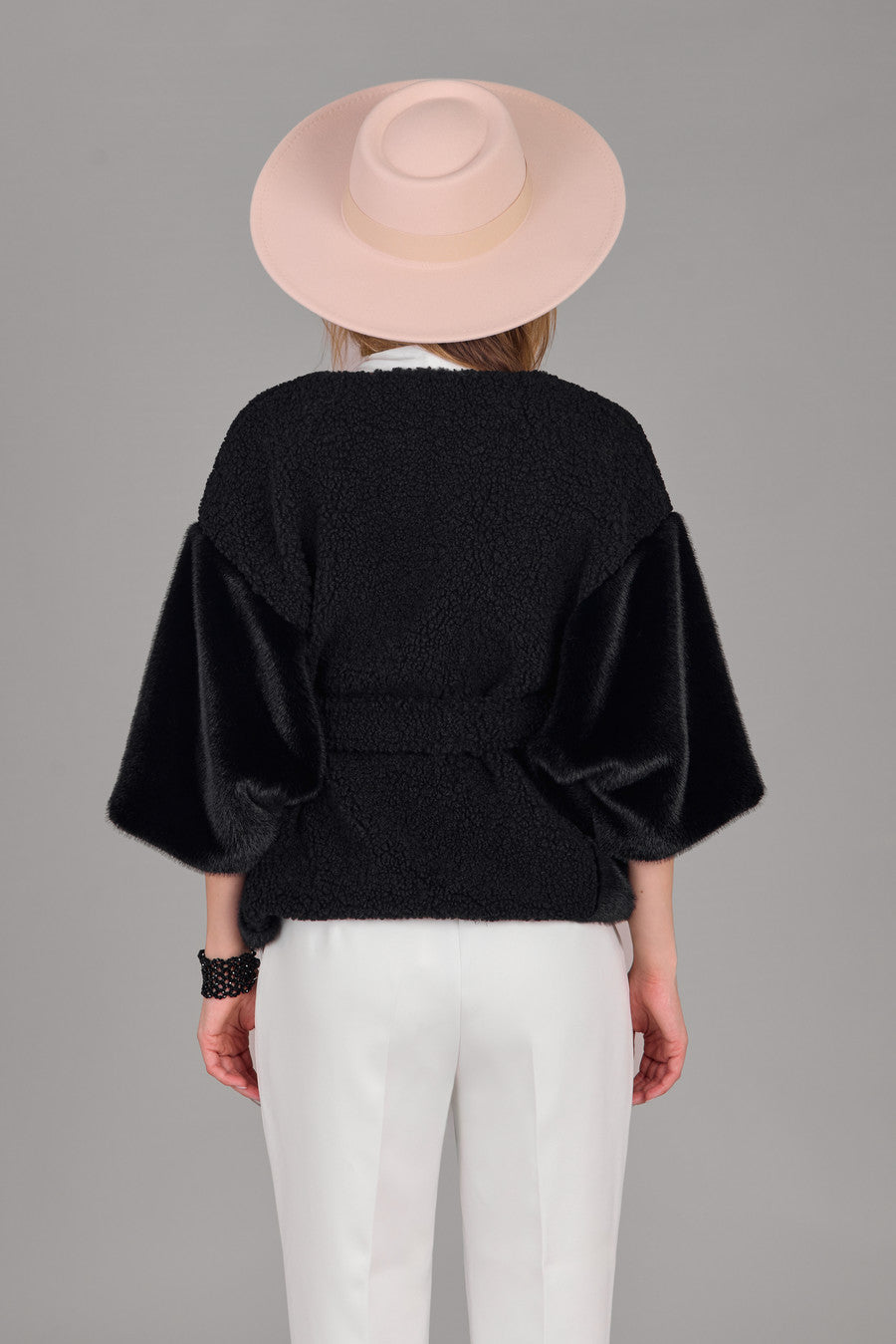 Stylish Fur Tie Front Short Kimono Robe - Soft & Cozy Loungewear for Women - Perfect for Relaxing at Home, Spa Days & Photo Shoots