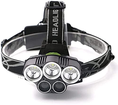 5 LED Headlamp with USB Rechargeable - Bright Adjustable Headlight for Camping, Hiking, Running, Fishing & Emergency Use - Hands-Free Outdoor Light for Night Activities