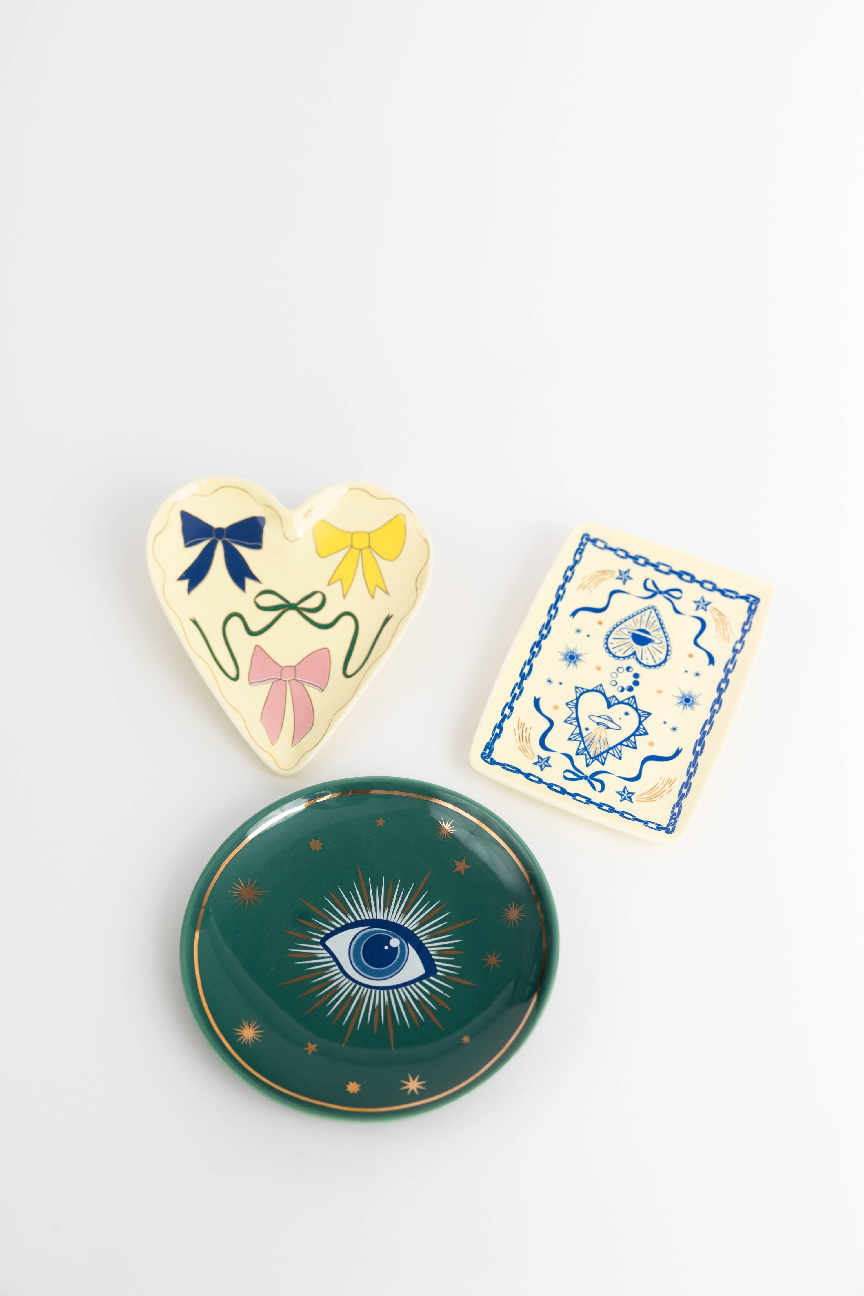 Evil Eye Trinket Dish - Small Decorative Tray for Jewelry, Keys & Coins | Boho Home Decor for Bedroom, Bathroom & Entryway