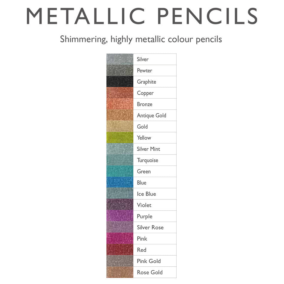 Derwent Metallic Colored Pencils Set - 20 Premium Metallic Drawing Pencils Limited Edition for Artists & Sketching - Perfect for Adult Coloring Books, Art Projects & Gift Giving