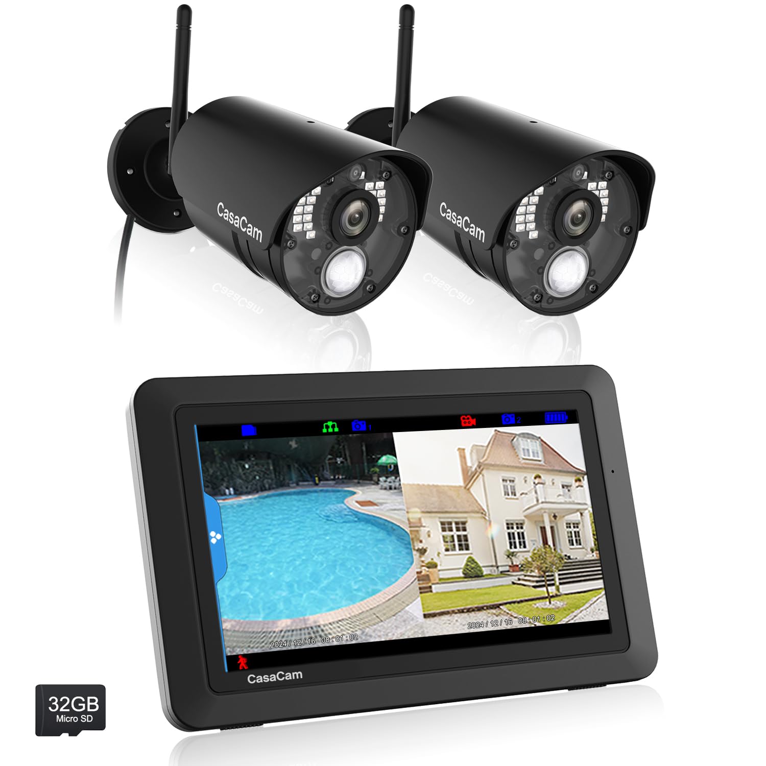 VS802 Wireless Security Camera System with 7