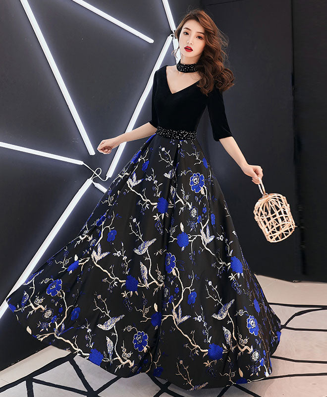Elegant Black V-Neck Satin Long Prom Dress for Women - Formal Evening Gown for Homecoming, Ball, and Special Occasions