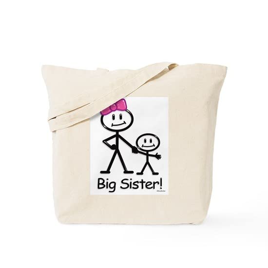 Big Sister Tote Bag - Natural Canvas Reusable Shopping Bag for Women | Eco-Friendly Grocery Tote for School, Work & Beach | Personalized Gift for Sisters
