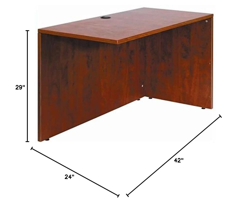 Premium Cherry Wood Reception Return Shell for Office - Elegant & Durable Front Desk Organizer for Professional Workspaces