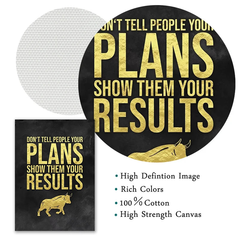 Inspirational Motivational Quotes Canvas Wall Art - Unframed Office & Home Decor Prints for Success, Work & Living Room