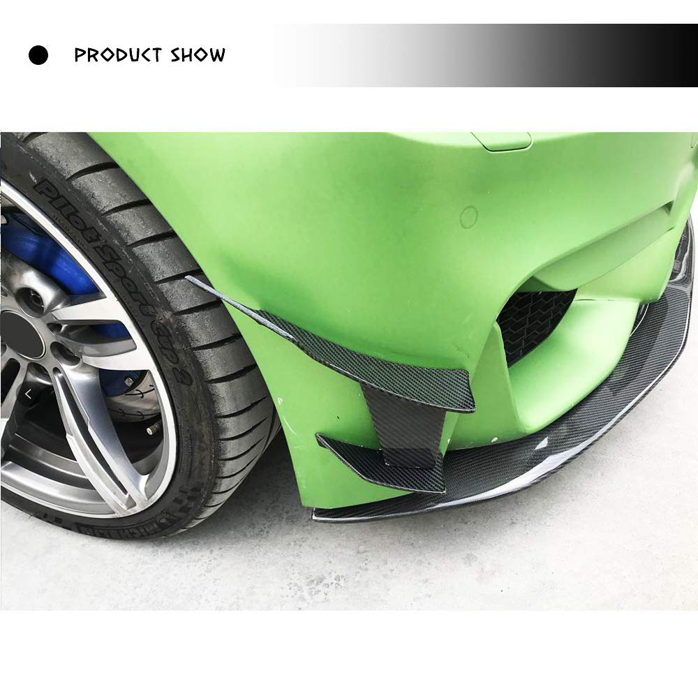 Carbon Fiber Front Bumper Vent Trim for BMW F80 M3 F82/F83 M4 2014-2019 | 3 Series Side Air Fender Cover Trim Scoop Winglet Apron Fin Front Splitter | Performance Upgrade & Style Enhancement for Track & Street Driving