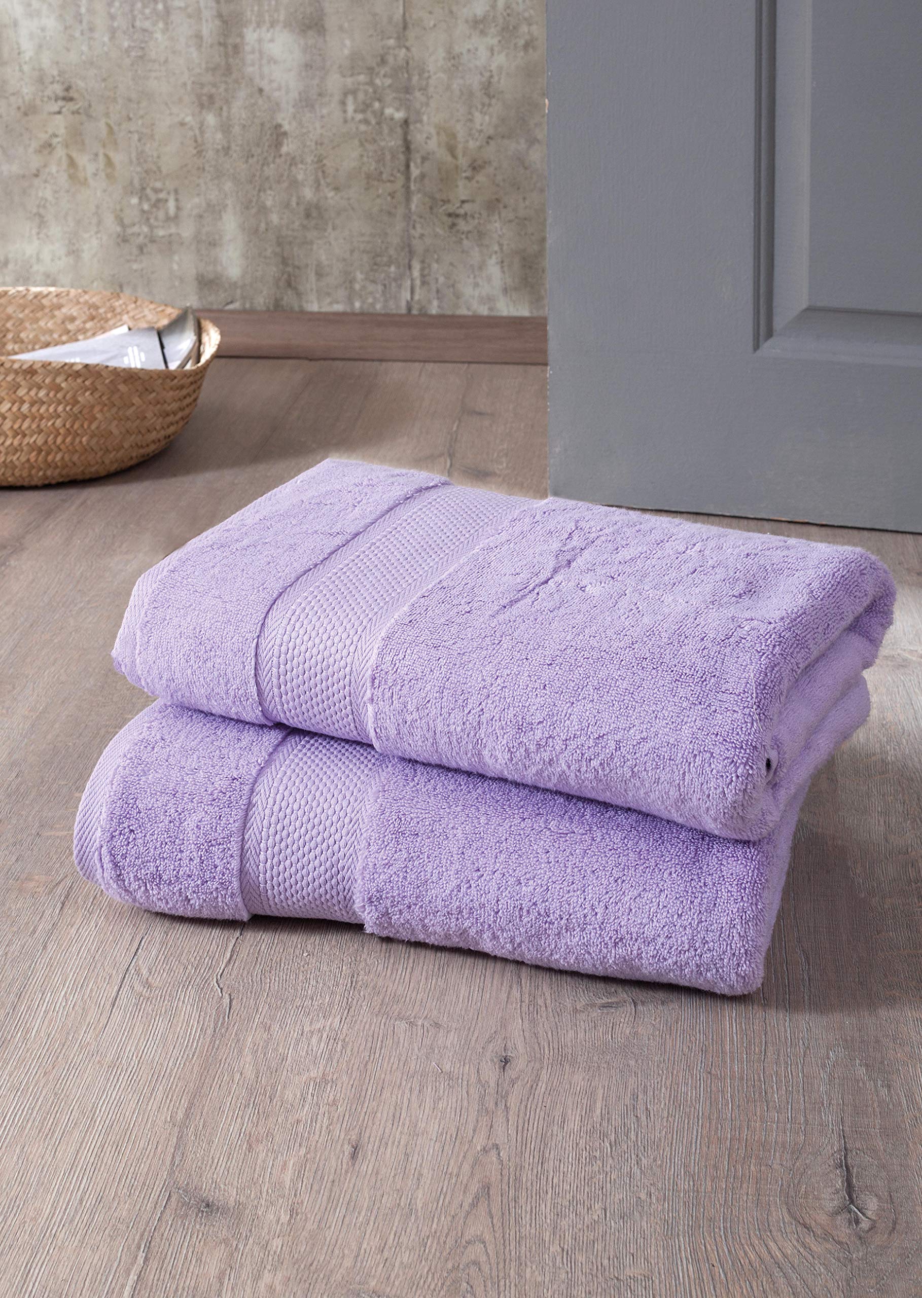 BAGNO MILANO Premium Turkish Cotton Bath Towels Set - Ultra Soft, Plush & Quick Dry - 6 Piece Luxury Towel Set (Lavender Purple) - Made in Turkey - Perfect for Spa, Beach & Bathroom Use