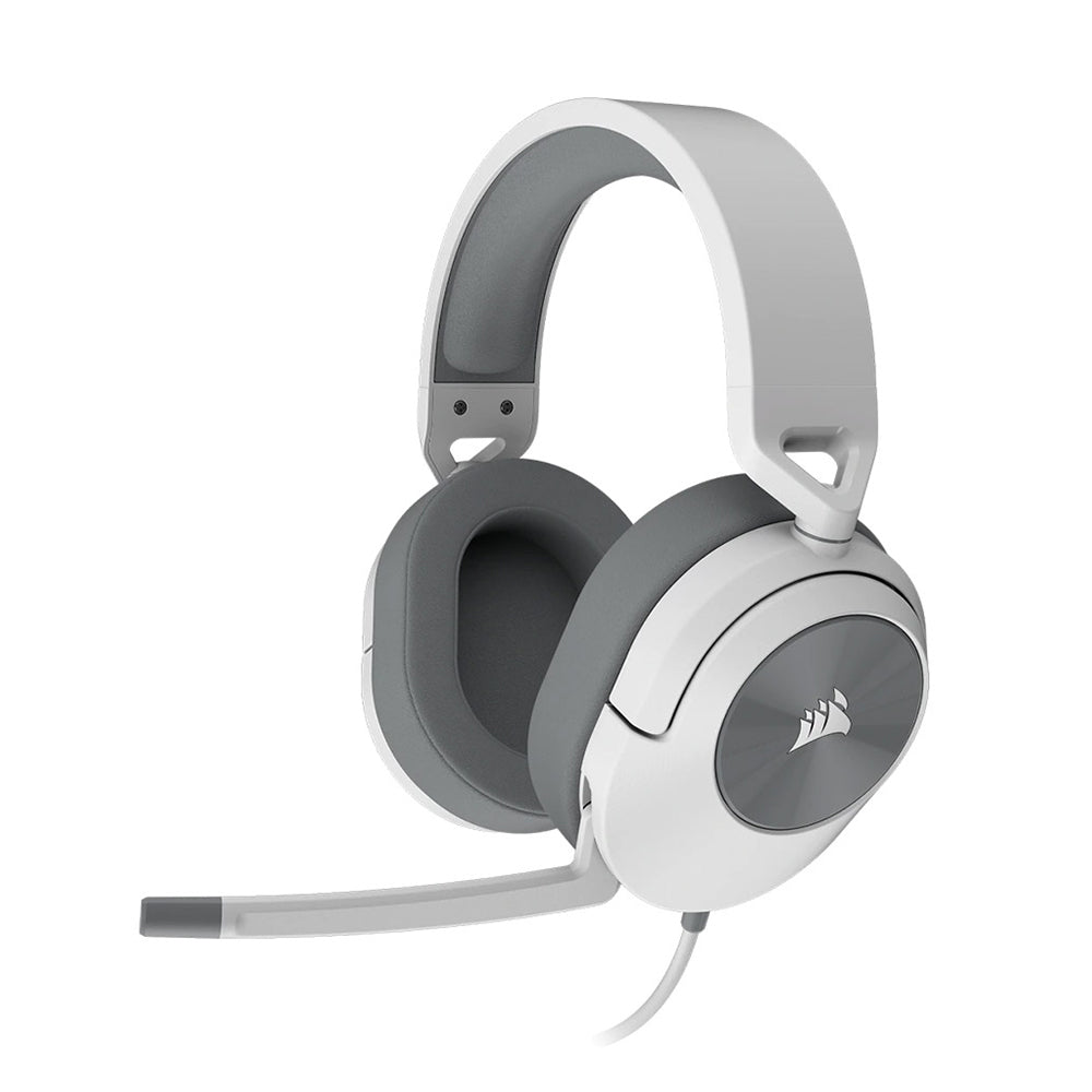 Corsair HS55 Stereo Gaming Headset - Lightweight Comfort, Crystal Clear Sound, Multi-Platform Compatibility for PC, PS5, Xbox - Perfect for Competitive Gaming & Streaming (White)