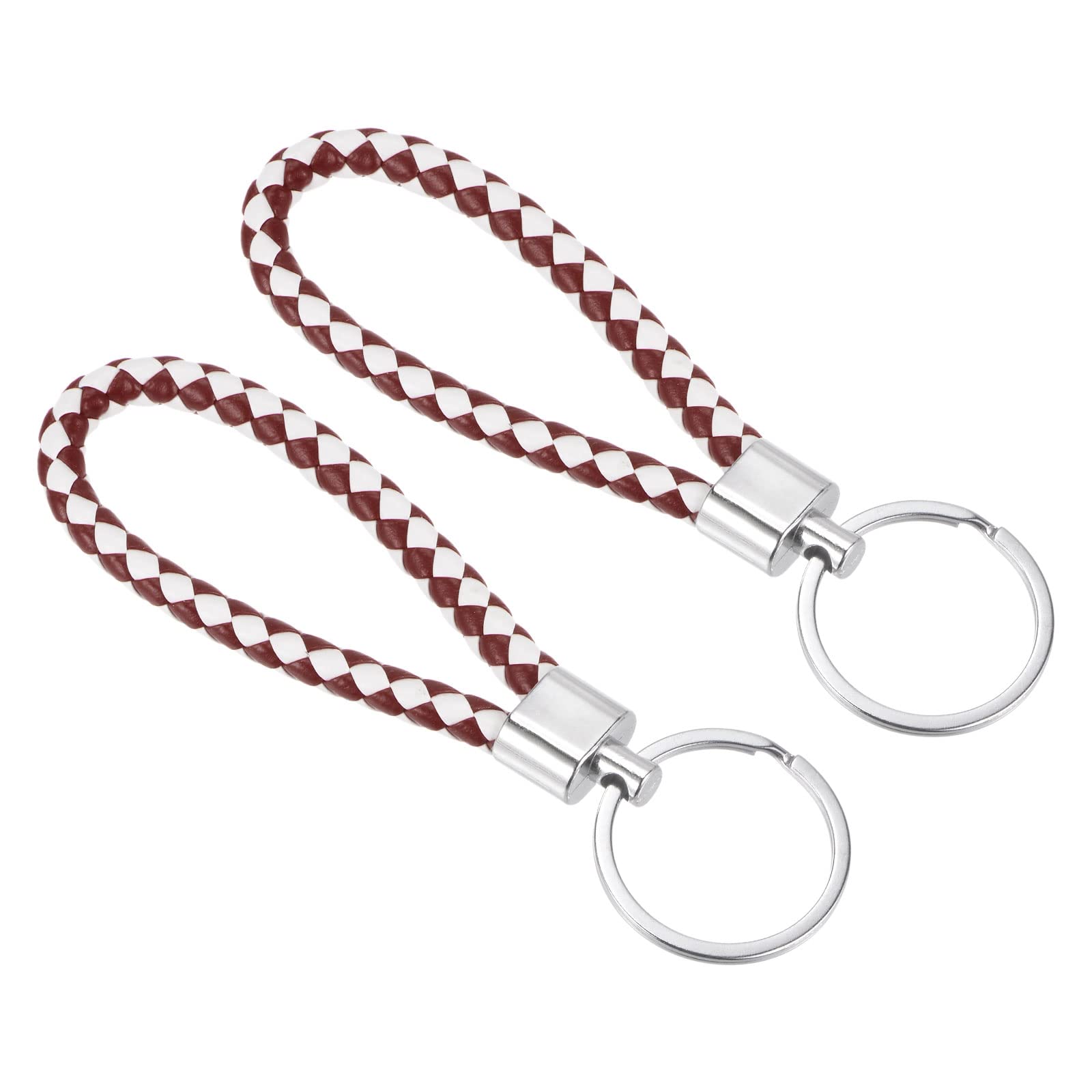 Braided Leather Keychains for Men & Women - Handwoven Key Ring with Durable Lanyard Strap - Perfect for Keys, Bags, Wallets & Backpacks - Stylish Gift Idea for Travel & Everyday Use