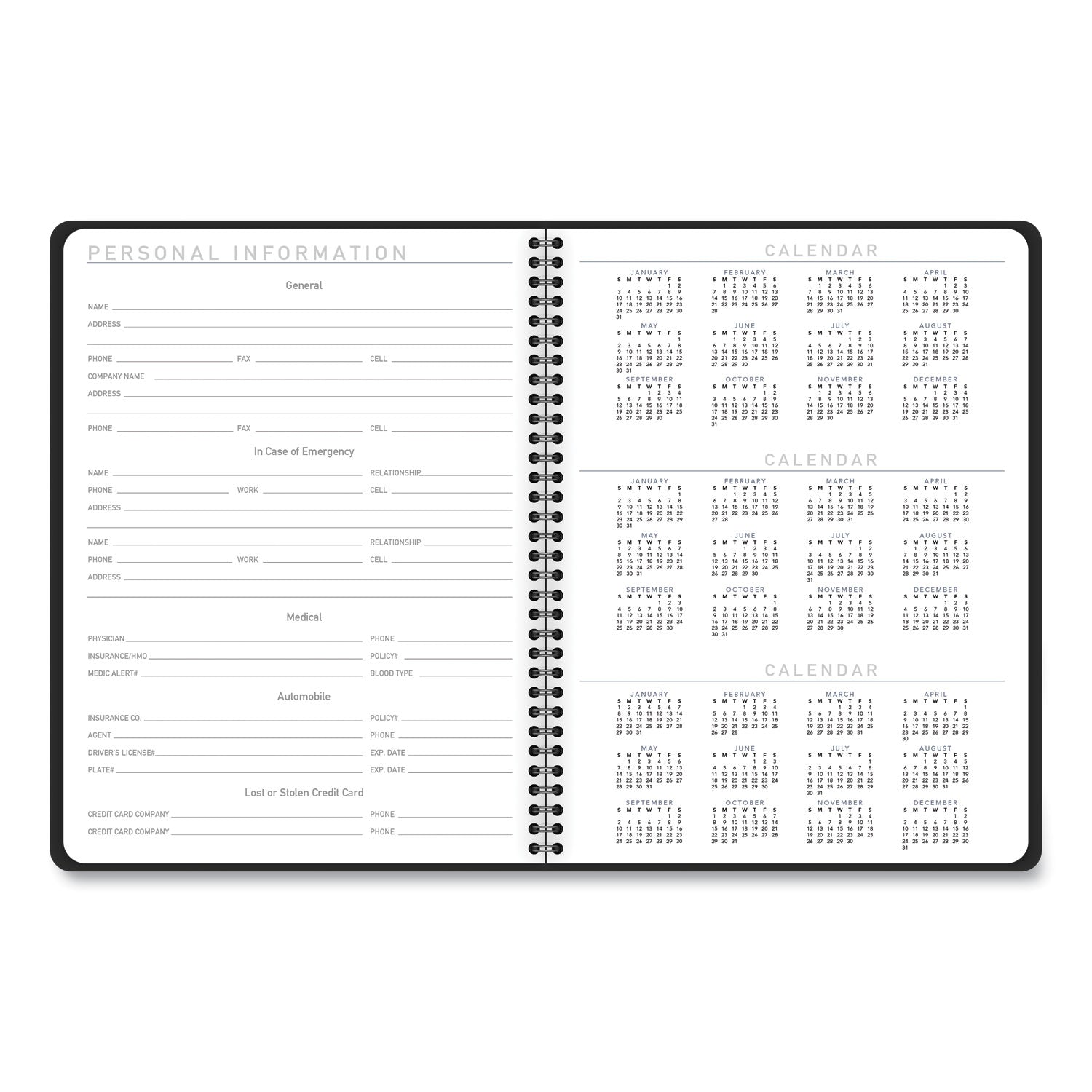 AT A GLANCE® 2025 Weekly & Monthly Planner - 11 x 8.25 Inches, Black Faux Leather Cover, 12-Month Calendar (January-December) - Perfect for Office, School & Home Organization