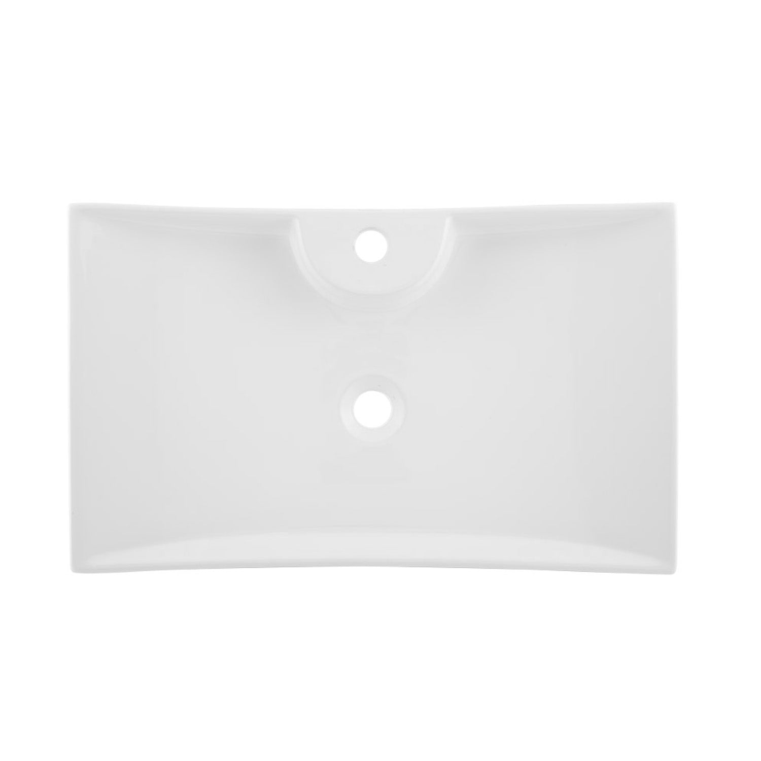 DAX White Ceramic Rectangular Vessel Sink - 27.1