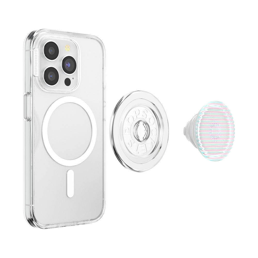 Space Age Fluted Opalescent PopGrip for MagSafe - Magnetic Phone Grip & Stand for iPhone 12/13/14 - Perfect for Driving, Video Calls, and Hands-Free Use