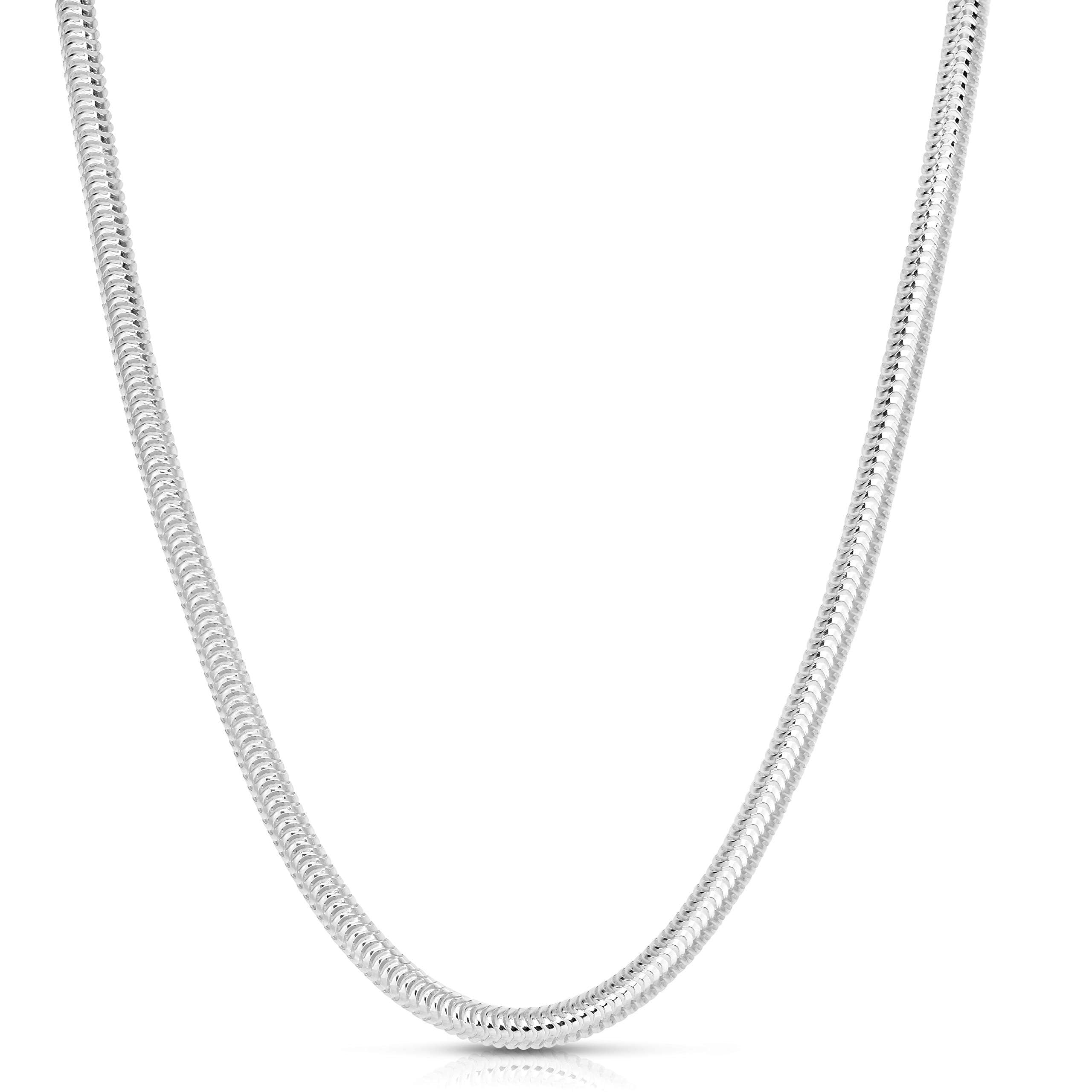 ARGENTO REALE 925 Sterling Silver Snake Chain Necklace 2MM-5MM | Italian Made Round Flexible Necklace 16-30 Inches | Elegant Jewelry for Women, Gift for Her, Wedding & Everyday Wear