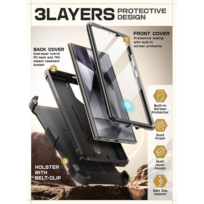Samsung Galaxy S24 Ultra Case - Unicorn Beetle PRO Heavy Duty Rugged Protective Cover with Chevron Design for Shockproof & Drop Protection - Perfect for Outdoor, Work & Travel
