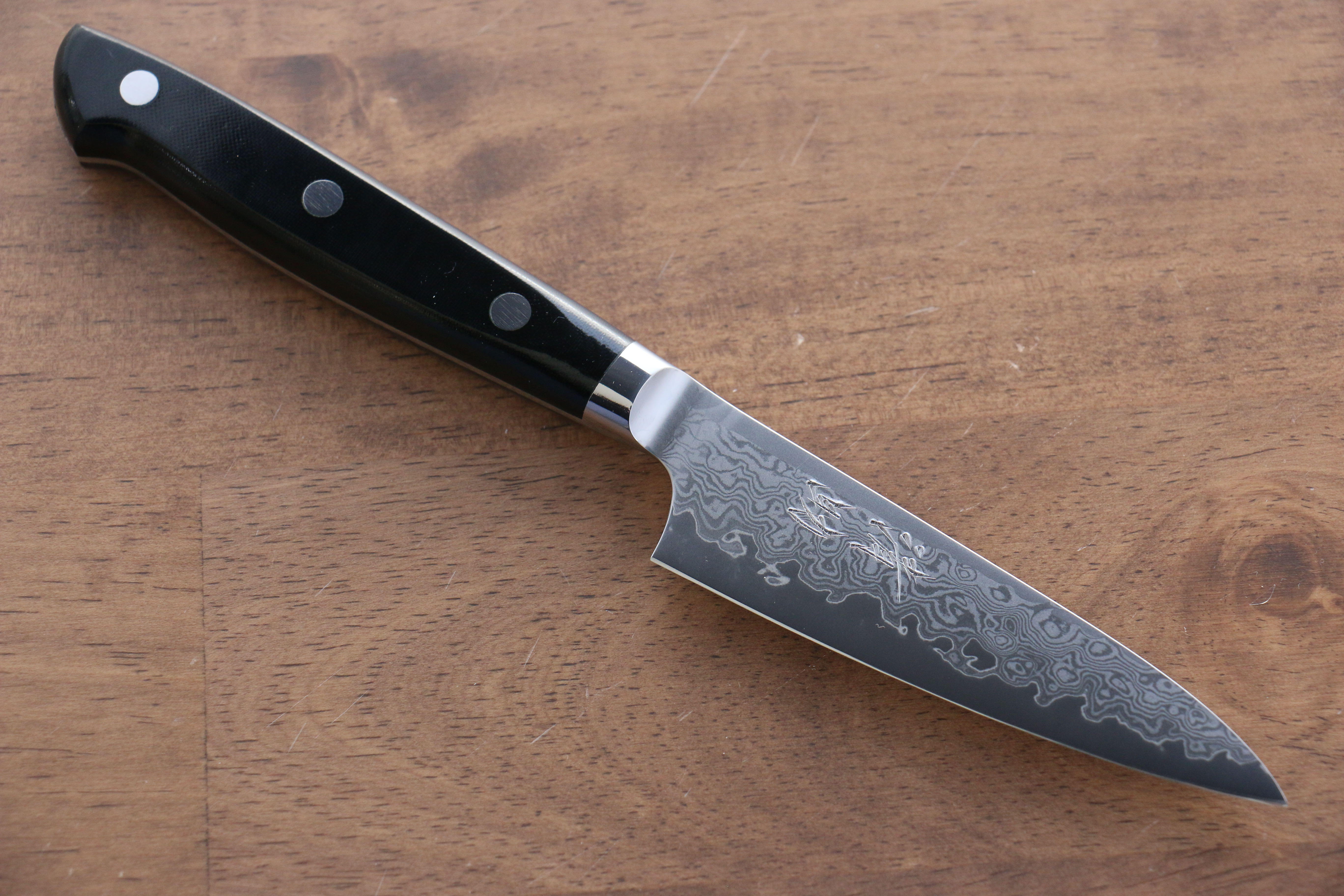 Premium Seisuke VG10 33-Layer Damascus Petty Utility Knife 105mm with Micarta Handle - Perfect for Kitchen, Camping & Outdoor Cooking