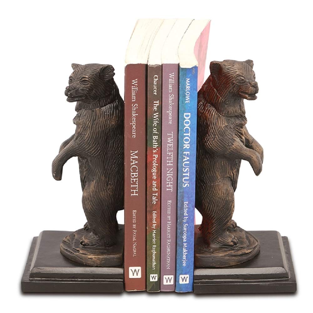 SPI Home Growling Bear Bookends Set of 2 - Rustic Animal Decor for Bookshelves, Office & Home Library - Perfect Gift for Book Lovers & Wildlife Enthusiasts