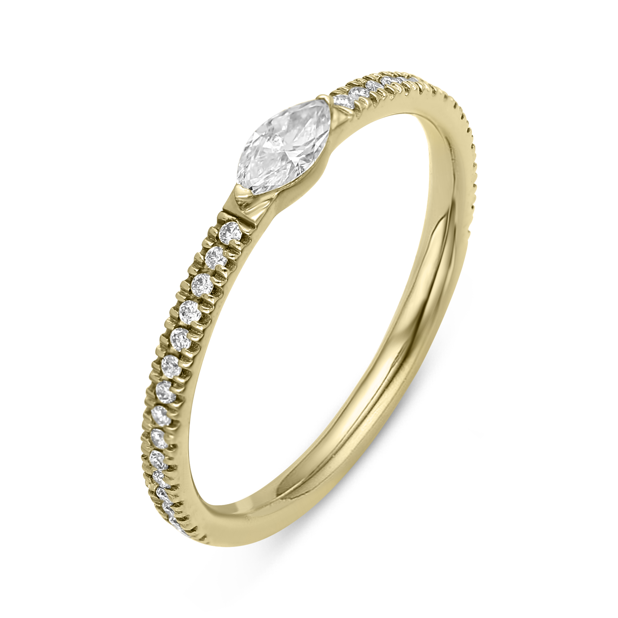 Exquisite Marquise Cut Diamond Ring for Women - 14K White Gold Wedding Engagement Band - Perfect for Proposals, Anniversaries & Special Occasions