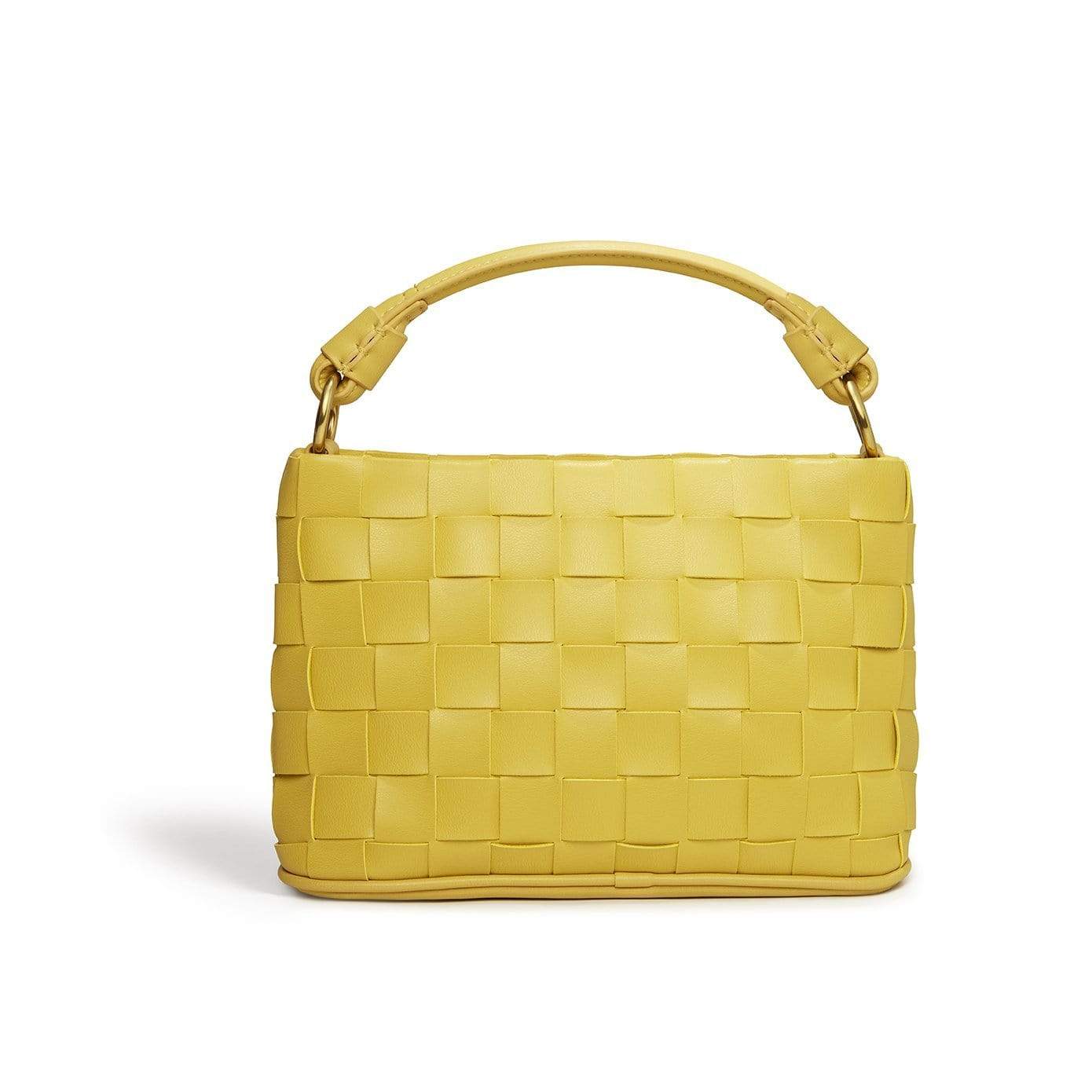 Baby Bella Woven Vegan Leather Crossbody Bag for Women | Mustard Yellow | Stylish & Eco-Friendly Purse for Daily Use, Travel & Shopping