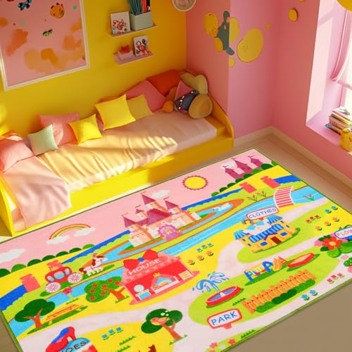 Pink Girls Toy Car Mat