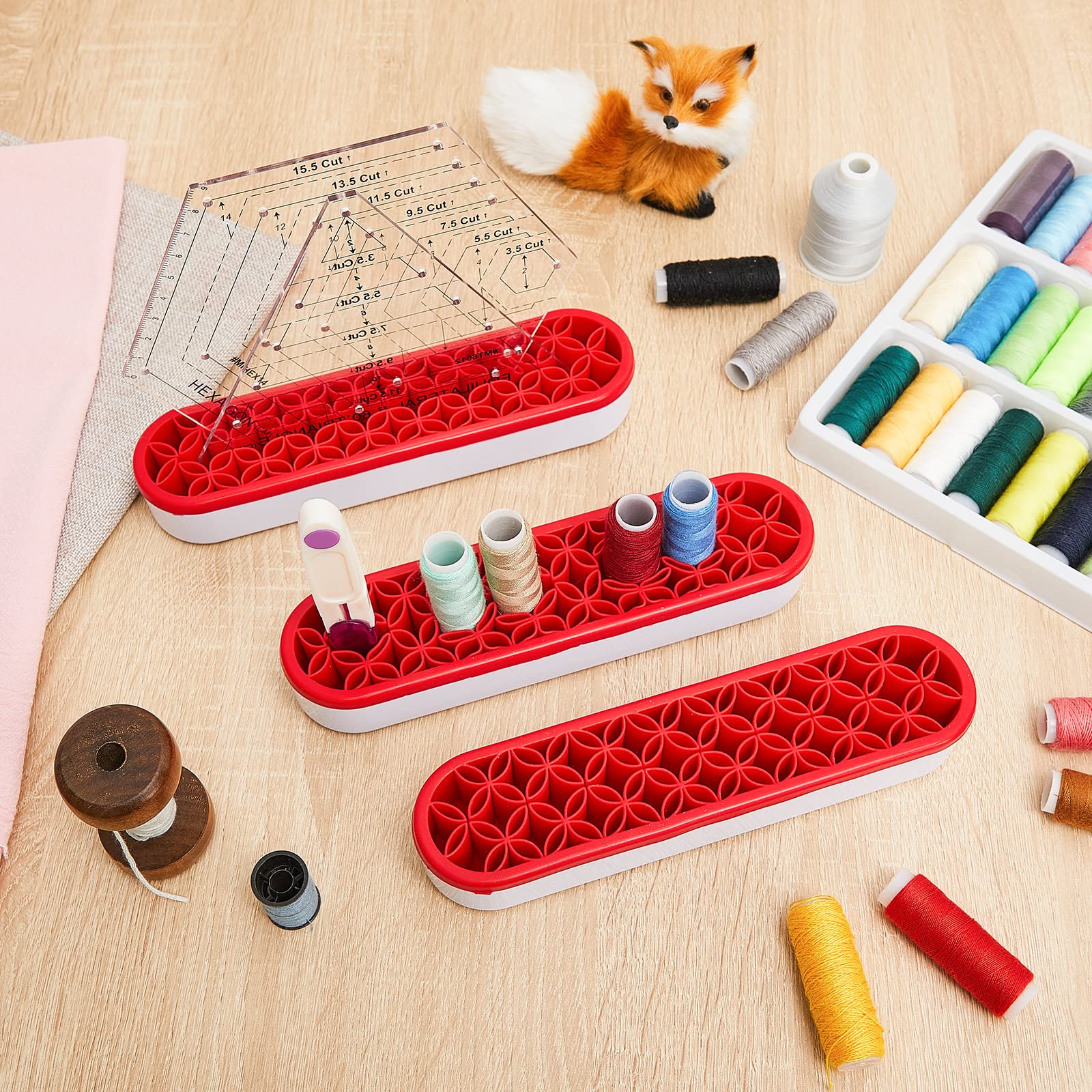 Yexiya 3-Piece Quilting Ruler Holder Set - Silicone Sewing Tool Organizer for Scissors, Markers & Craft Accessories - Perfect for Quilting, Sewing & Cosmetic Storage
