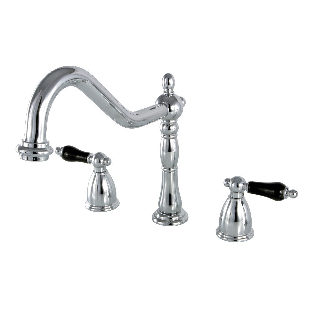 Kingston Brass KB1795PKLLS Widespread Kitchen Faucet - High Arc Pull-Down Sprayer, Oil Rubbed Bronze Finish, Ideal for Modern Farmhouse & Traditional Kitchens