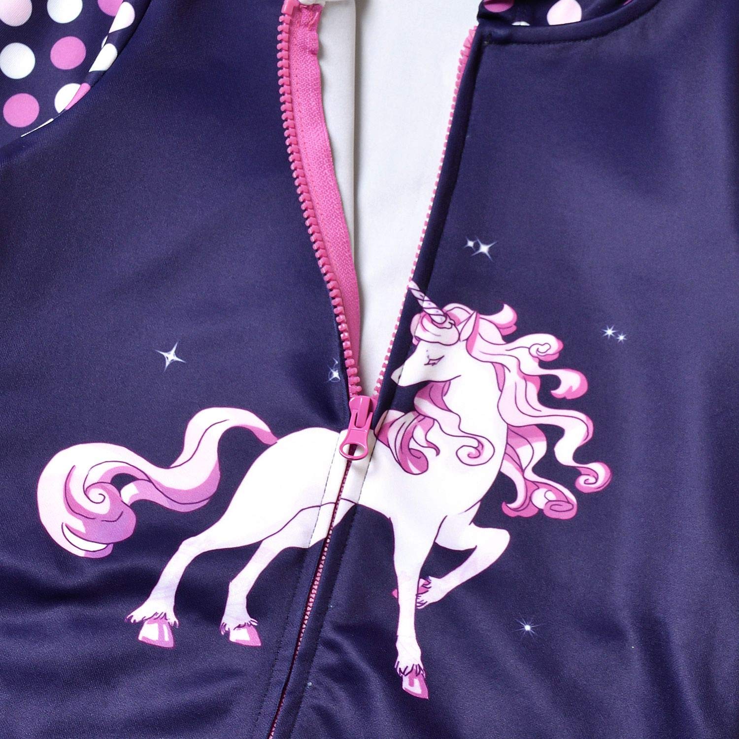 Girls Unicorn Hoodie Zip Up Sweatshirt with Pockets - Cute Pullover Jacket for Kids, Toddler & Teen - Perfect for School, Playdates & Outdoor Activities