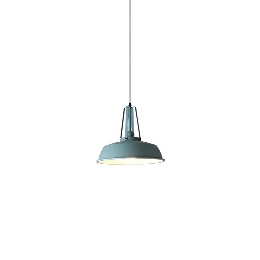 BVVV Industrial Barn Dome Ceiling Light - 13.7 Inch Matte Metal Edison Hanging Pendant Lamp with E26/E27 Base - Vintage Fixture for Kitchen, Dining Room, Bar Counter, Pool Table & Cafe Lighting (Green)