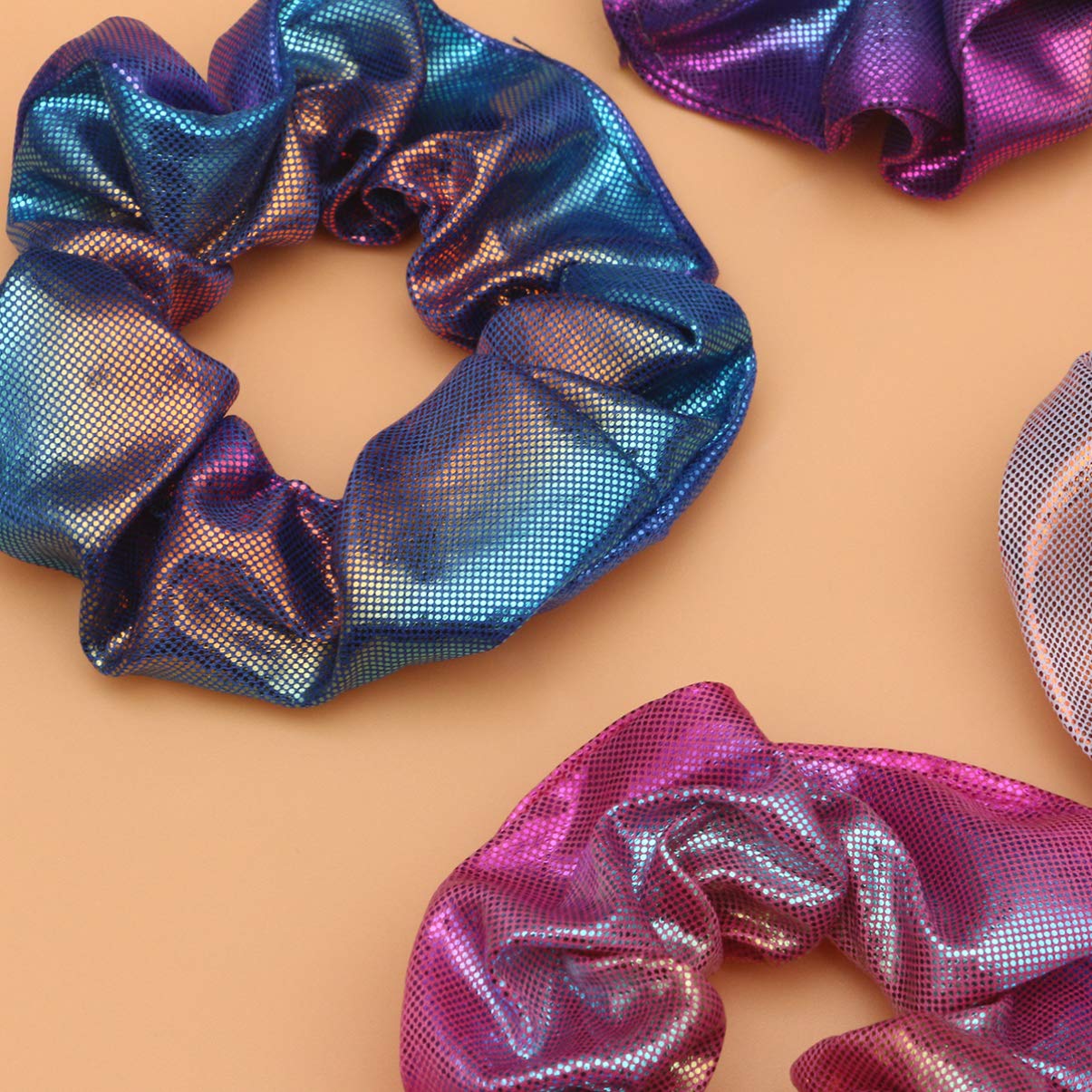 8-Piece Satin Hair Ties Set for Women - Soft Scrunchies, Seamless Elastic Hair Bands, Sparkly Sequins Ponytail Holders & Cow Print Headband - Gentle Hair Accessories for Daily Use, Workouts, and Special Occasions