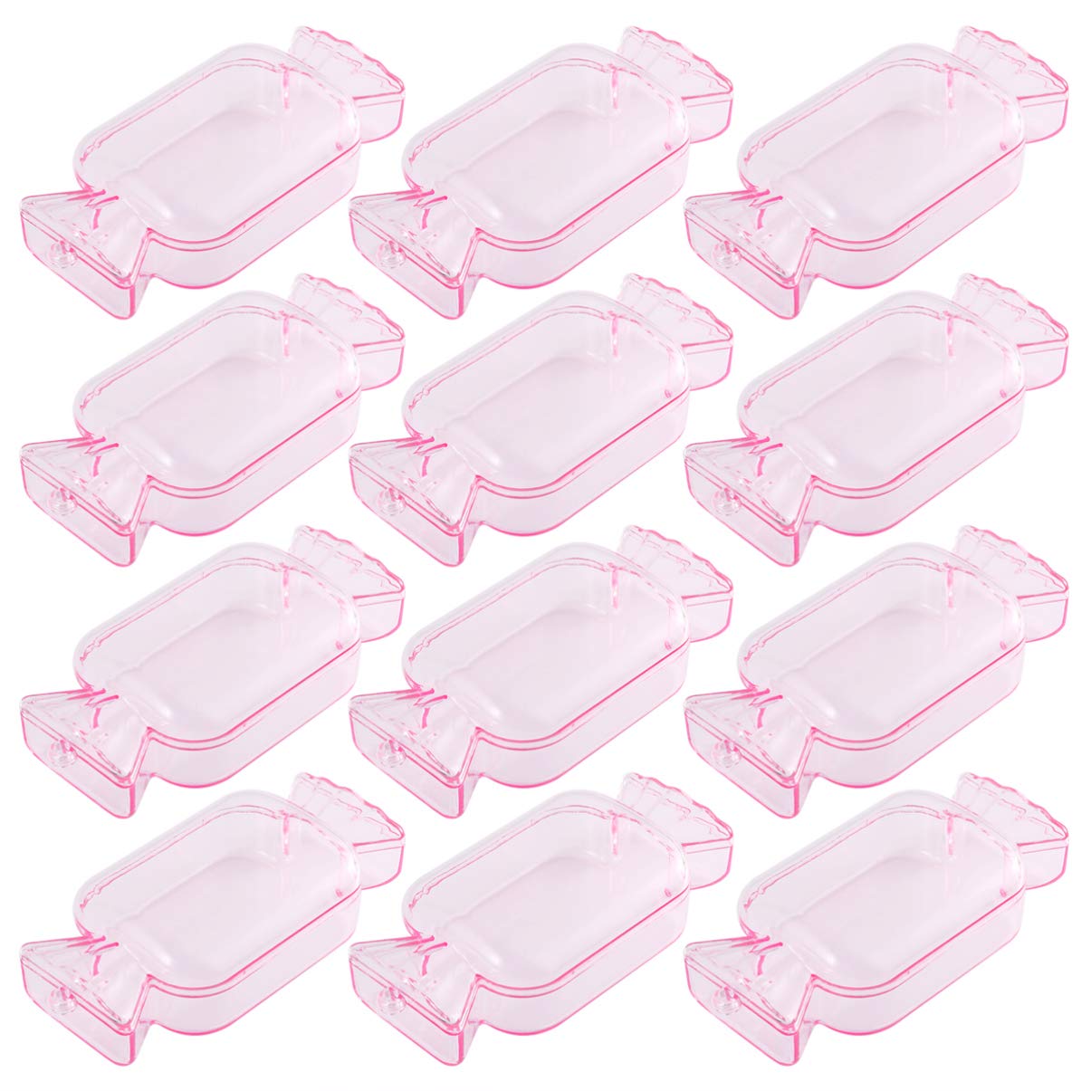 NUOBESTY 12-Piece Extra Large Clear Plastic Candy Containers for Halloween, Parties & Weddings - Transparent Polystyrene Candy Storage Boxes & Display Stands - Perfect for Bulk Candy, Treats, Snacks & Small Item Organization