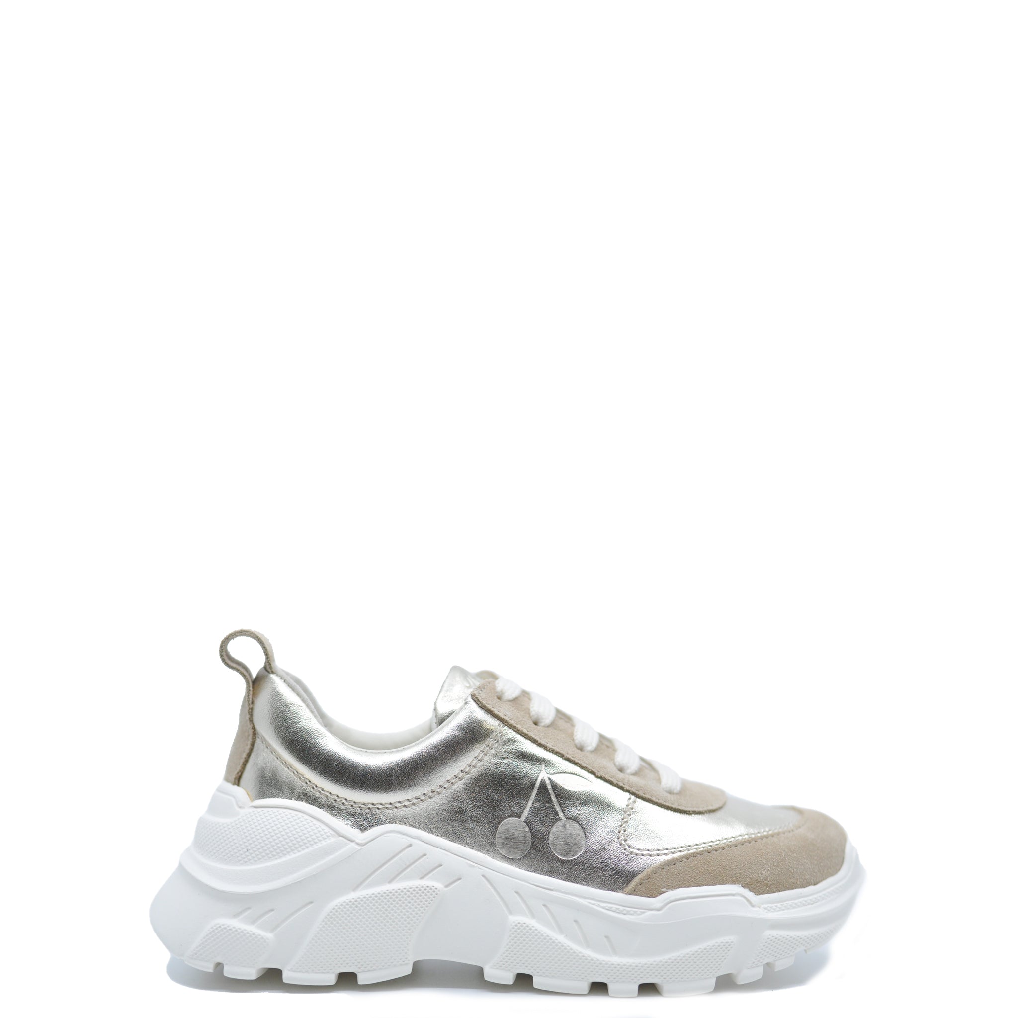 Bonpoint Metallic Cherry Sneakers for Girls - Stylish & Comfortable Kids Shoes for School, Play & Everyday Wear