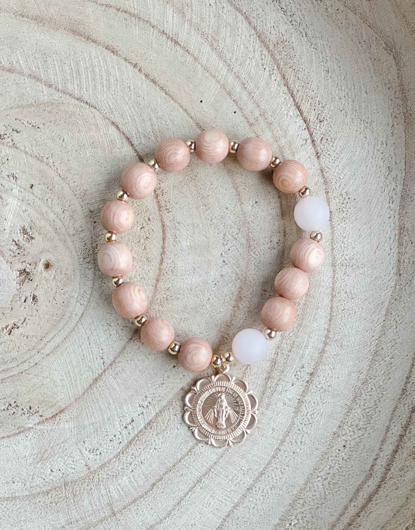 Rose Quartz Rosary Bracelet for Women - Healing Crystal Prayer Beads for Meditation, Stress Relief & Spiritual Protection - Perfect for Yoga, Prayer & Daily Wear