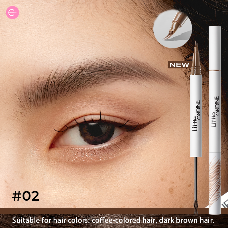 Little Ondine WildBrow Dual End Precision Defining Brow Pen - Waterproof Eyebrow Pencil for Natural Looking Brows - Perfect for Everyday Makeup and Professional Use