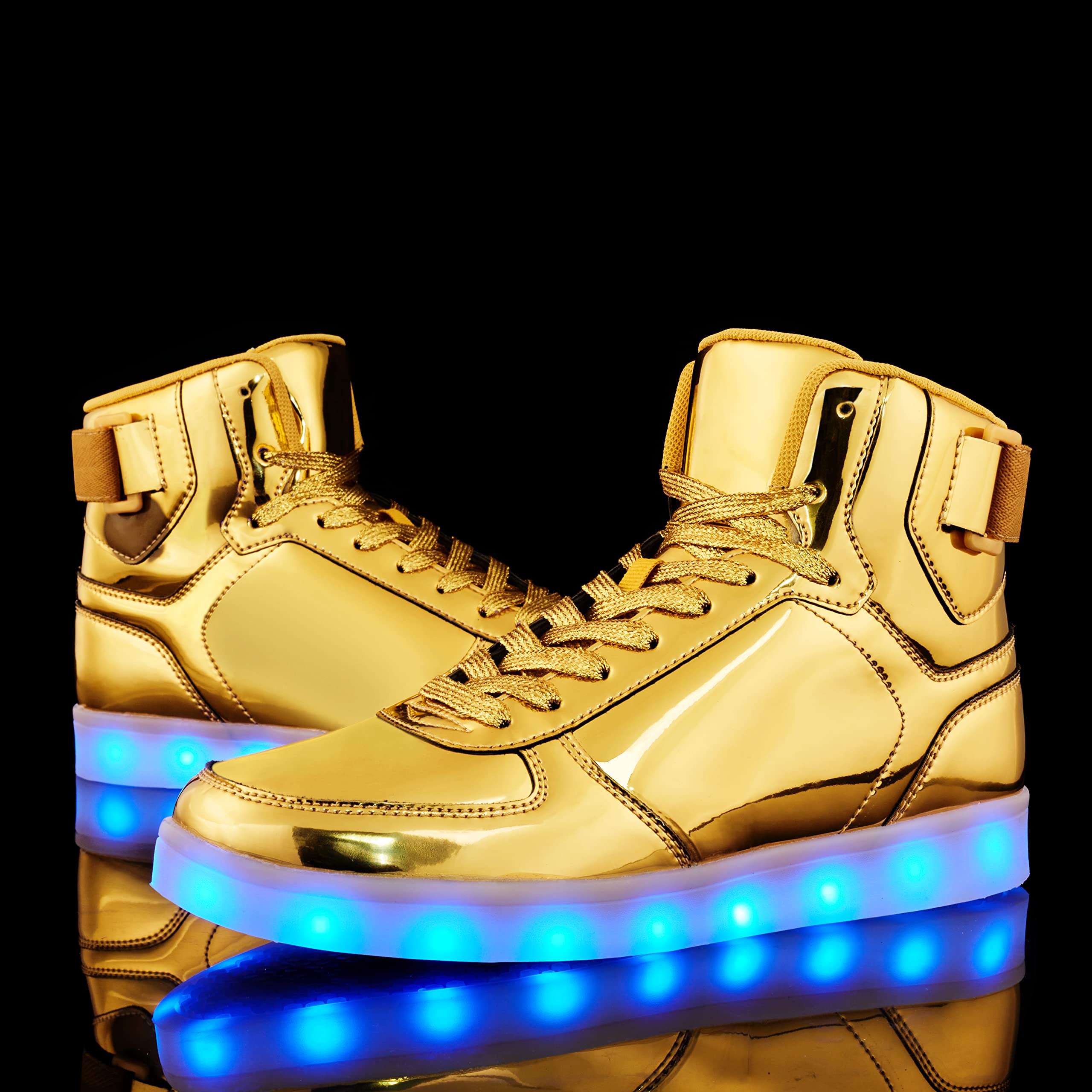 DIYJTS Unisex LED Light Up Sneakers - USB Rechargeable High Top Glowing Shoes for Men, Women & Teens | Night Running, Rave Parties, Halloween Costume, Fashion Streetwear
