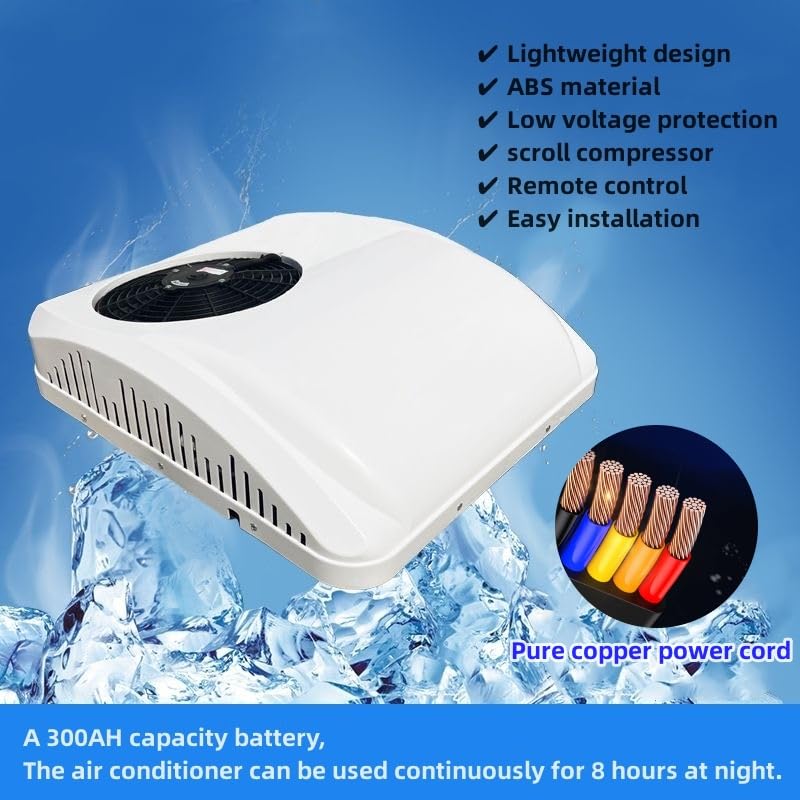 24V DC Air Conditioner for Trucks, RVs, Buses & Heavy Vehicles - Heating & Cooling Roof AC Unit - Ideal for Campers, Excavators & Agricultural Equipment