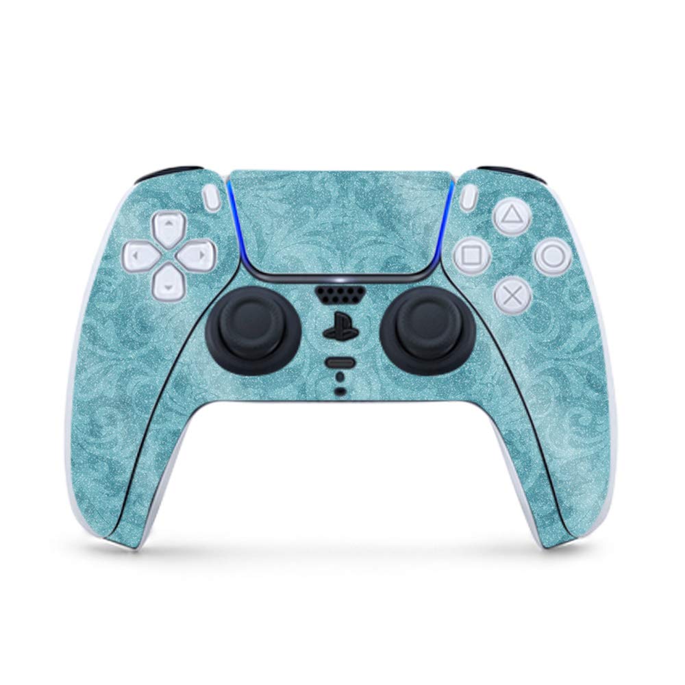 MightySkins Glitter Skin for PS5 Controller - Baby Blue Jacquard | Gaming Protection