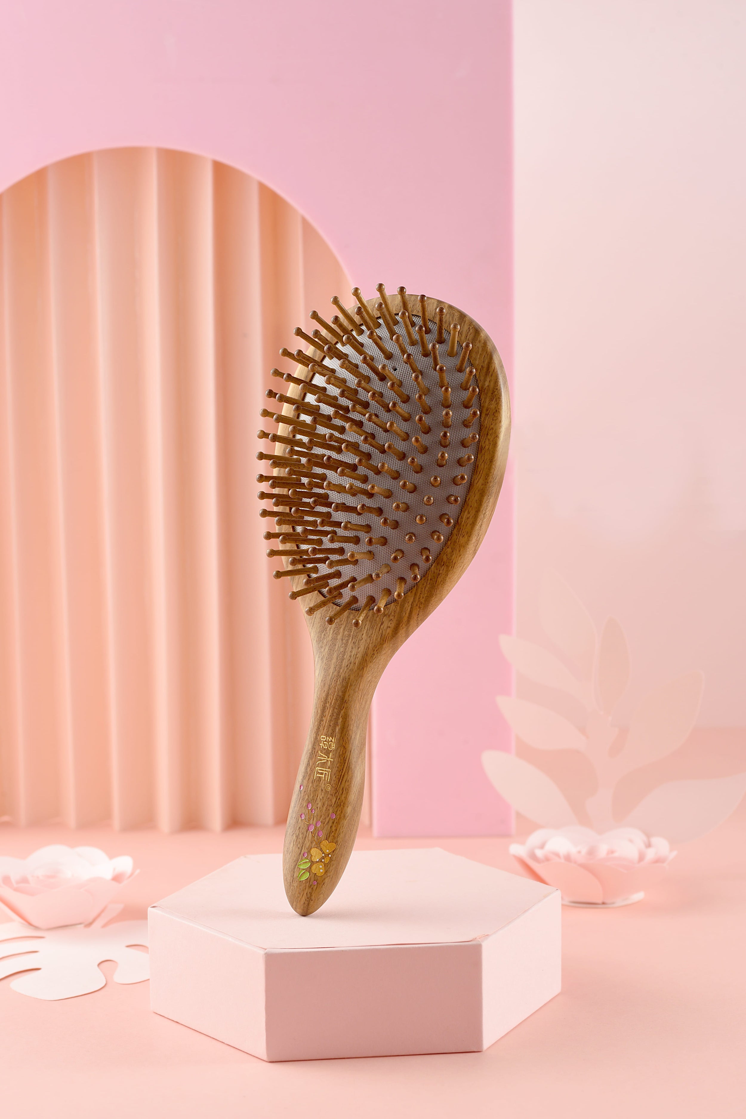 Verawood Cushion Hair Brush - Gentle Detangling & Styling for All Hair Types - Perfect for Home, Salon & Travel Use