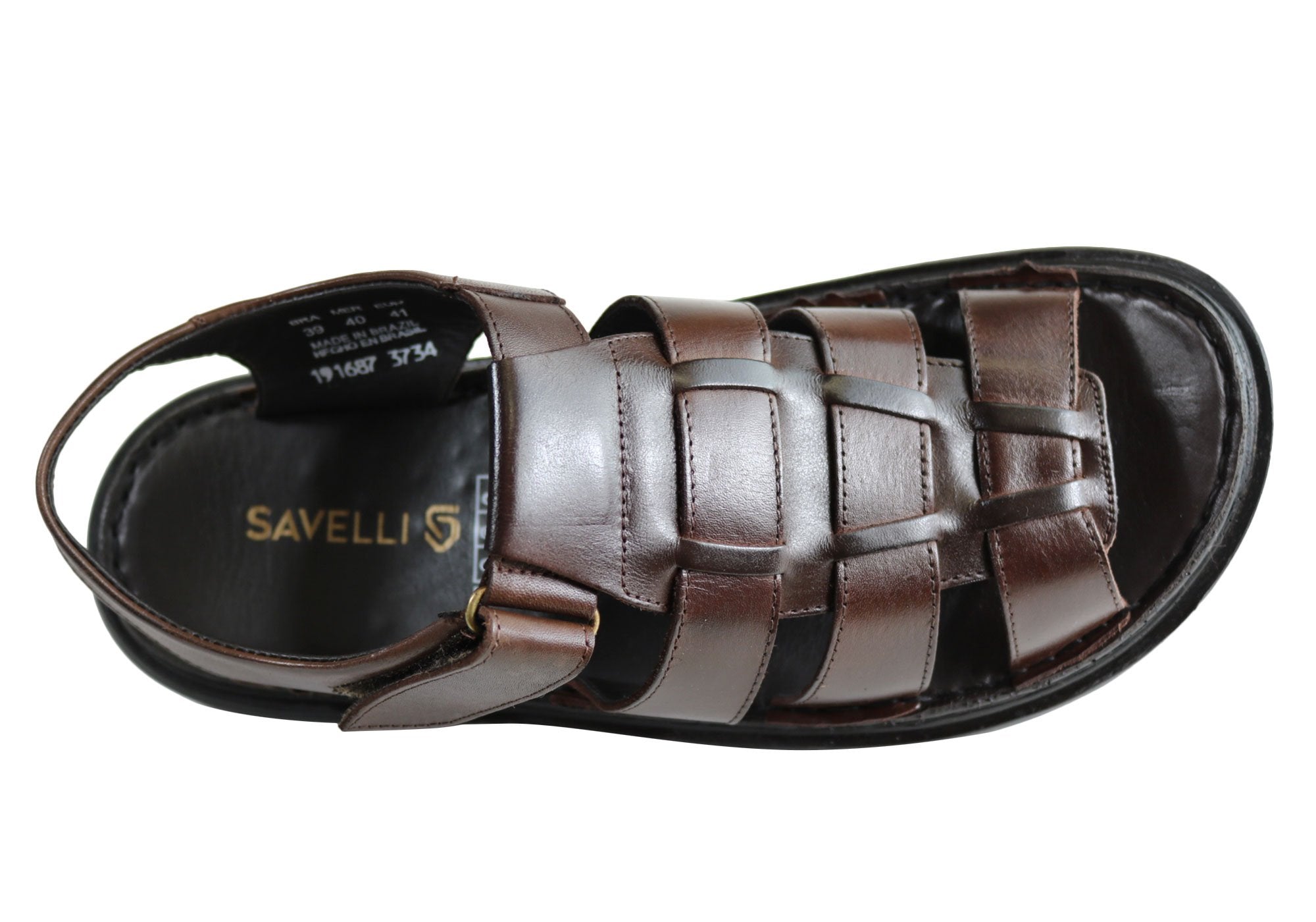 Savelli Kain Men's Leather Comfortable Cushioned Sandals - Handmade in Brazil - Perfect for Beach, Vacation & Summer Outdoor Activities