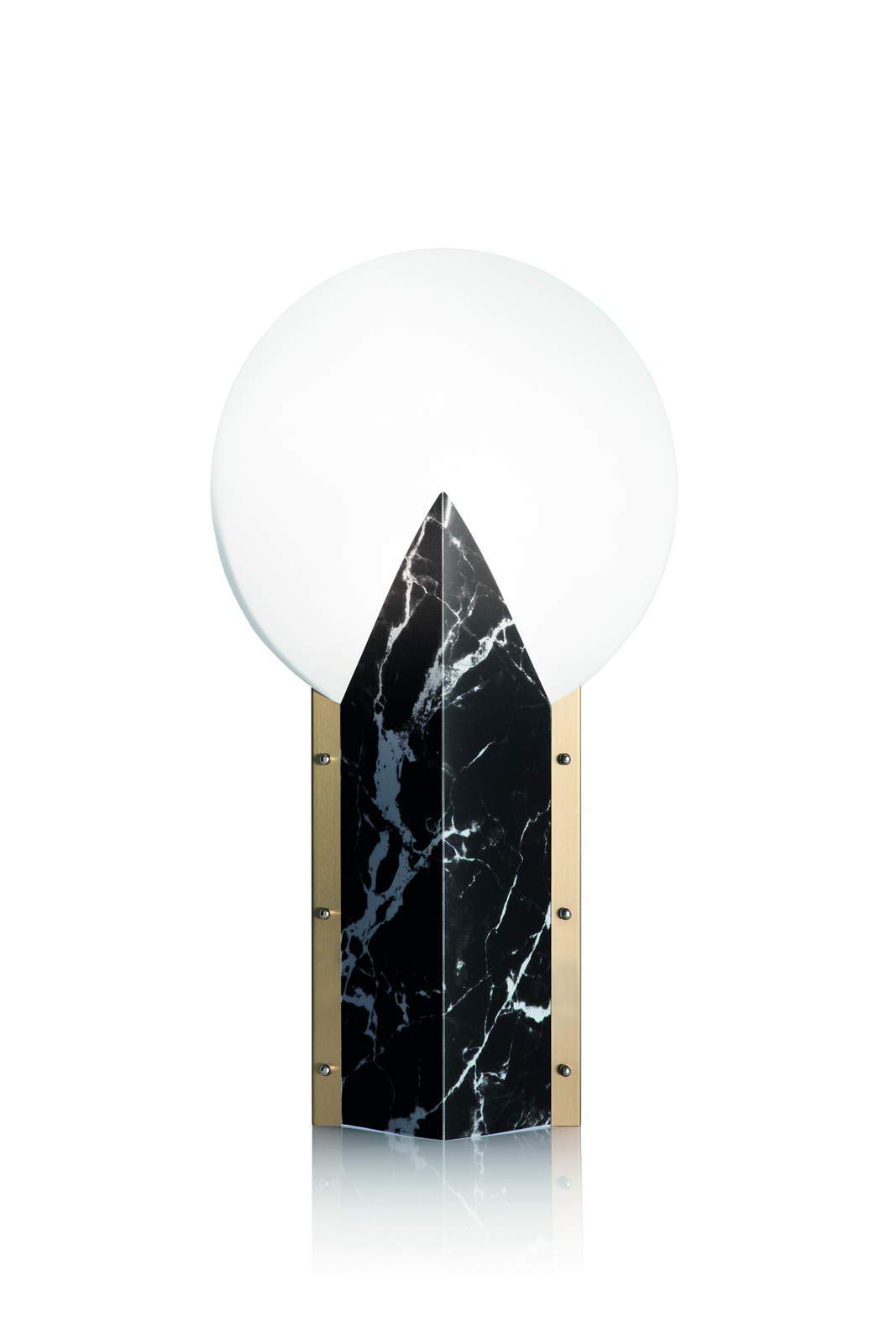 Black Table Lamp with Moon Design - Modern Nightstand Lighting for Bedroom, Living Room & Office