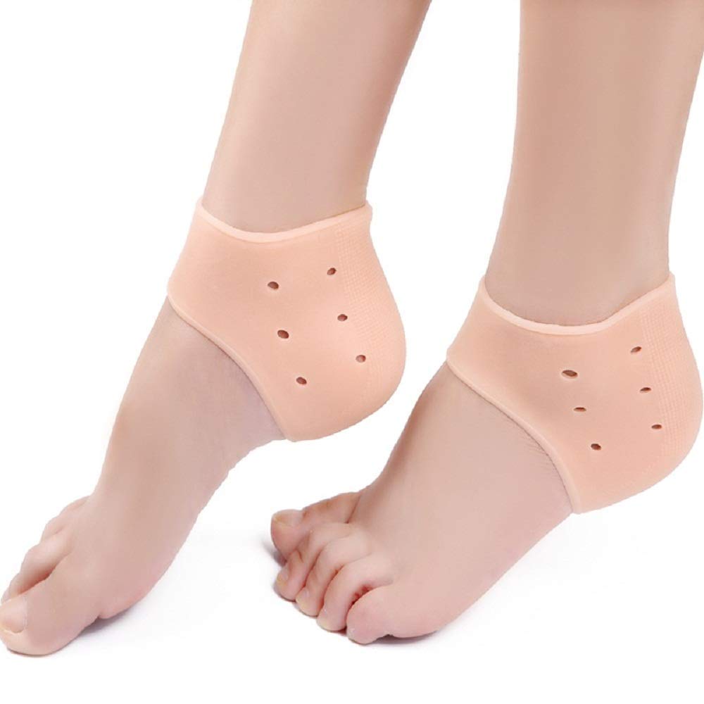 Brezzycloud Moisturizing Gel Heel Socks - Cracked Foot Care & Protection - Transparent Silicone Heel Protectors for Dry Skin Relief - Perfect for Sleeping, Walking & Home Use