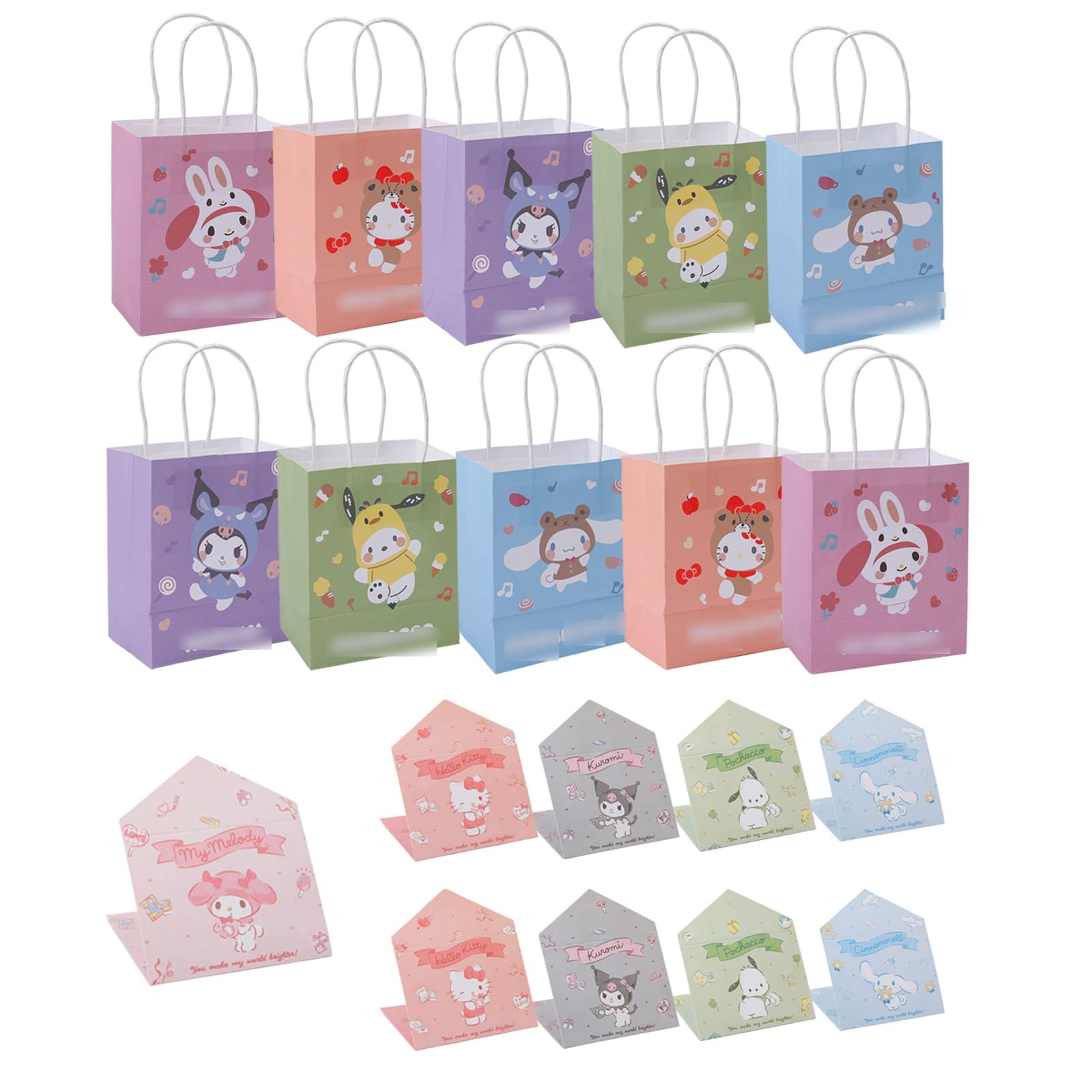 Cute Paper Party Favor Gift Bags with Handle - Bulk Wedding, Birthday, Baby Shower Favors - GB-SRO & GB-Sanlio - Perfect for Party Decorations, Candy Bags, and Small Gifts