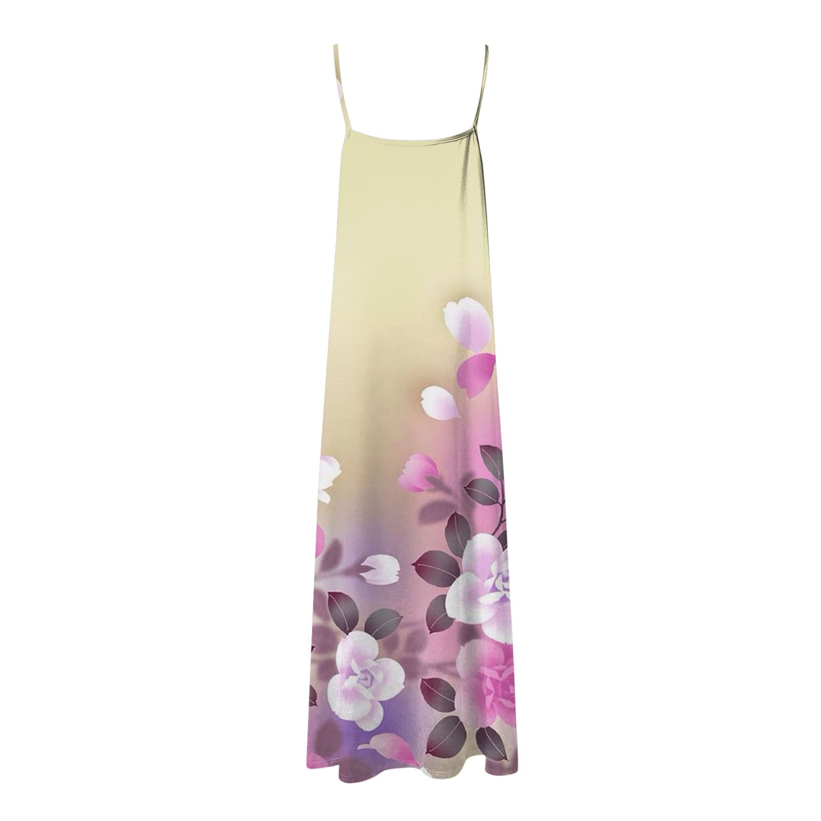 Eduavar Women's Summer Maxi Dress 2024 - Floral Print Sleeveless V-Neck Long Beach Dress | Perfect for Vacation, Pool Party & Casual Outings